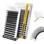 NAGARAKU W Shape Eyelash Extension 8D Volume Cluster Premade Fans Eye Lashes Faux Mink Matte Black Easy Fanning Pre Fanned False Eyelashes yy Lashes 0.07mm C (8-15mm) Mix
