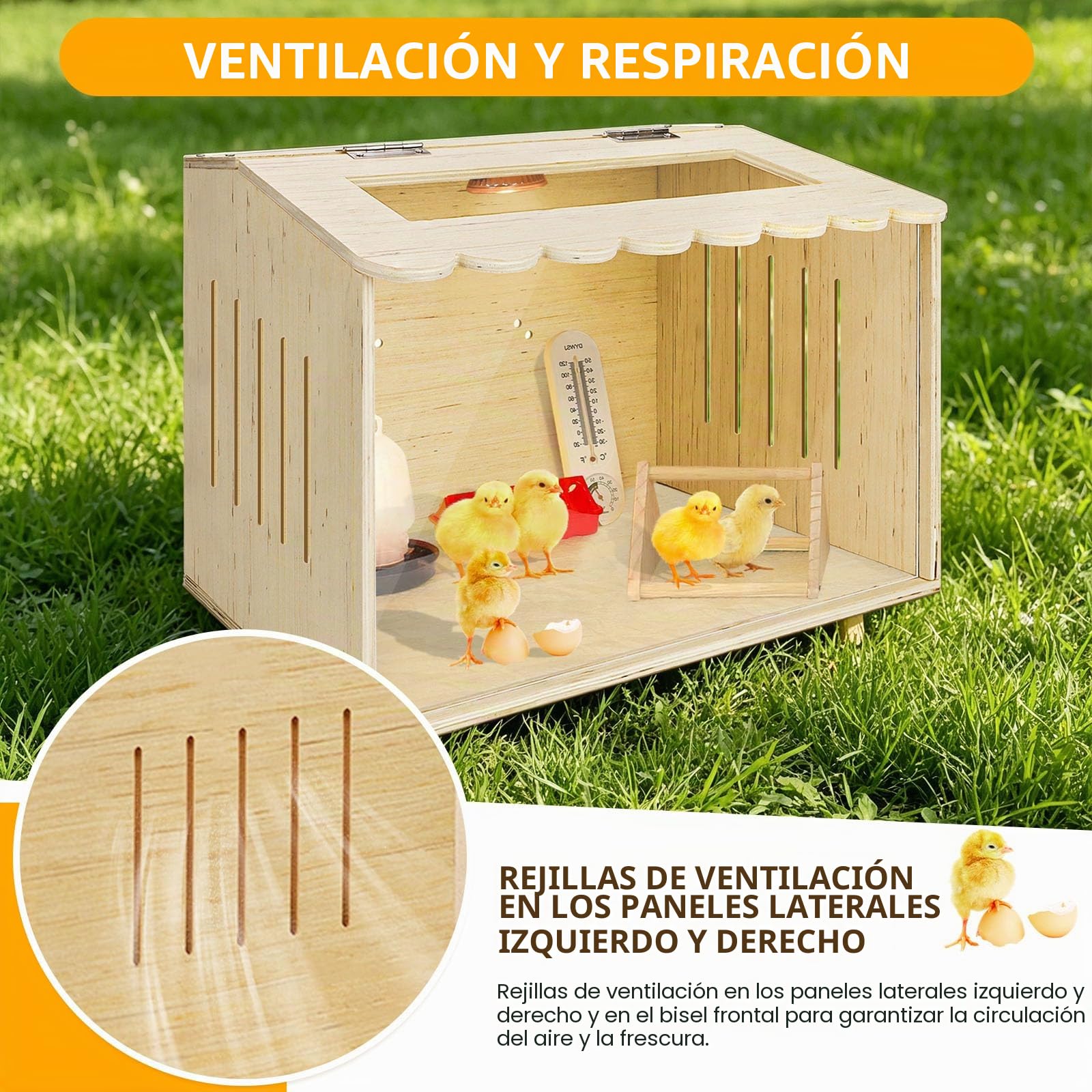 Jaula de codorniz de madera para hámsters, patitos, erizos, lagartos, gallinero (40 x 30 x 30 cm)