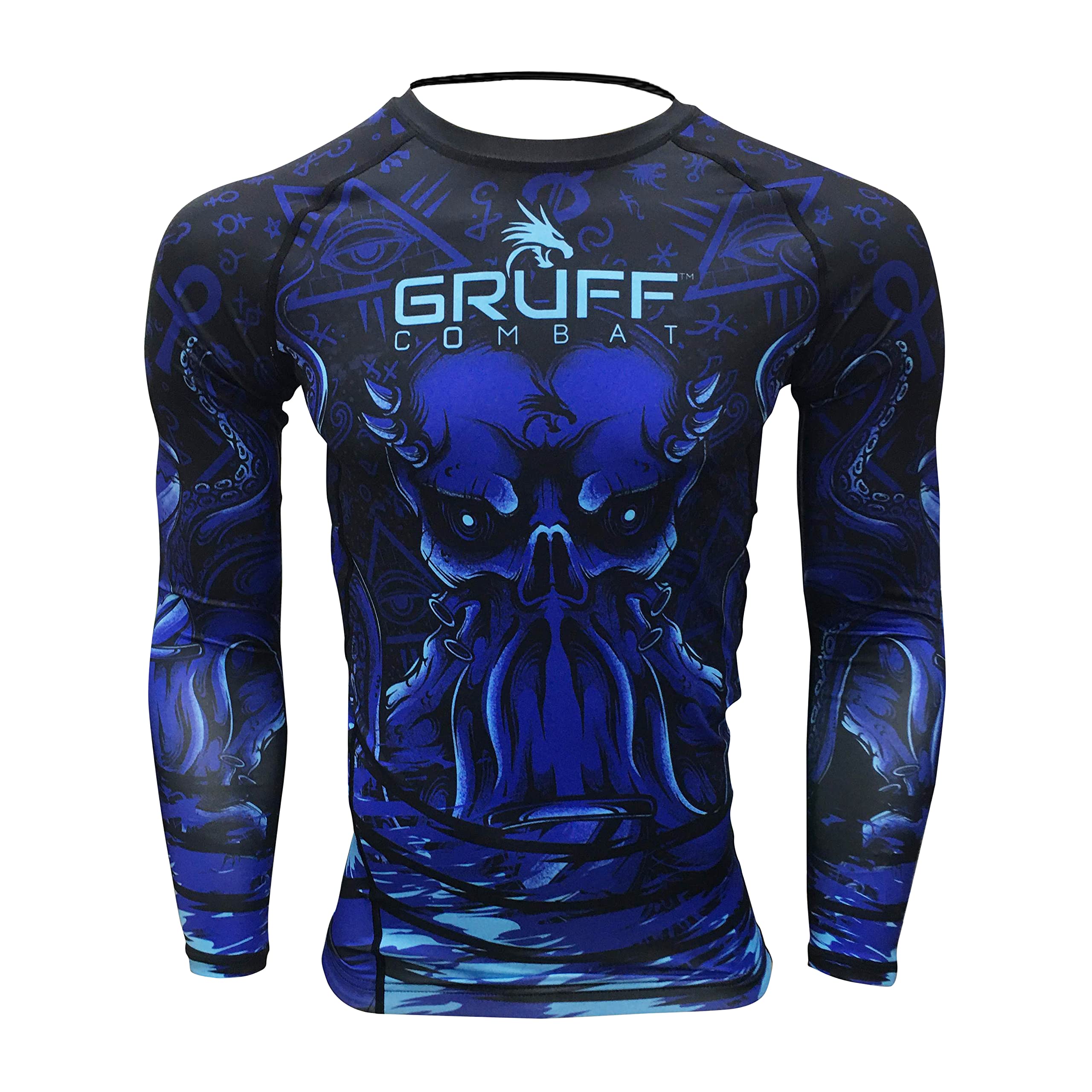 Gruff CombatBJJ Rash Guards Grappling MMA Jiu Jitsu No Gi UFC Shirt Fight Wear, Long Sleeves.