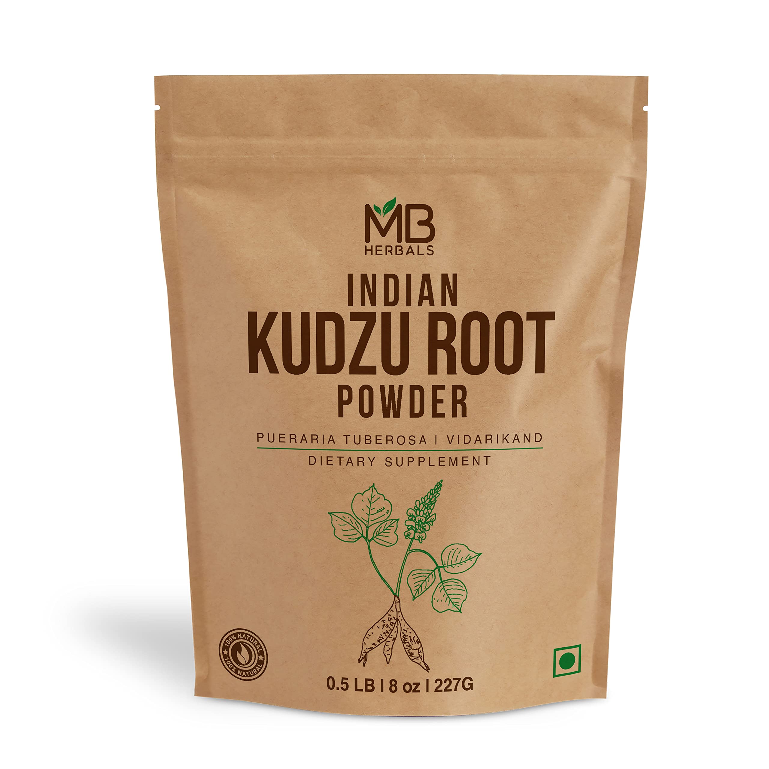 MB Herbals Indian Kudzu Powder 8 oz / 0.5 lb / 227g | Vidarikand Powder | Pueraria tuberosa Powder