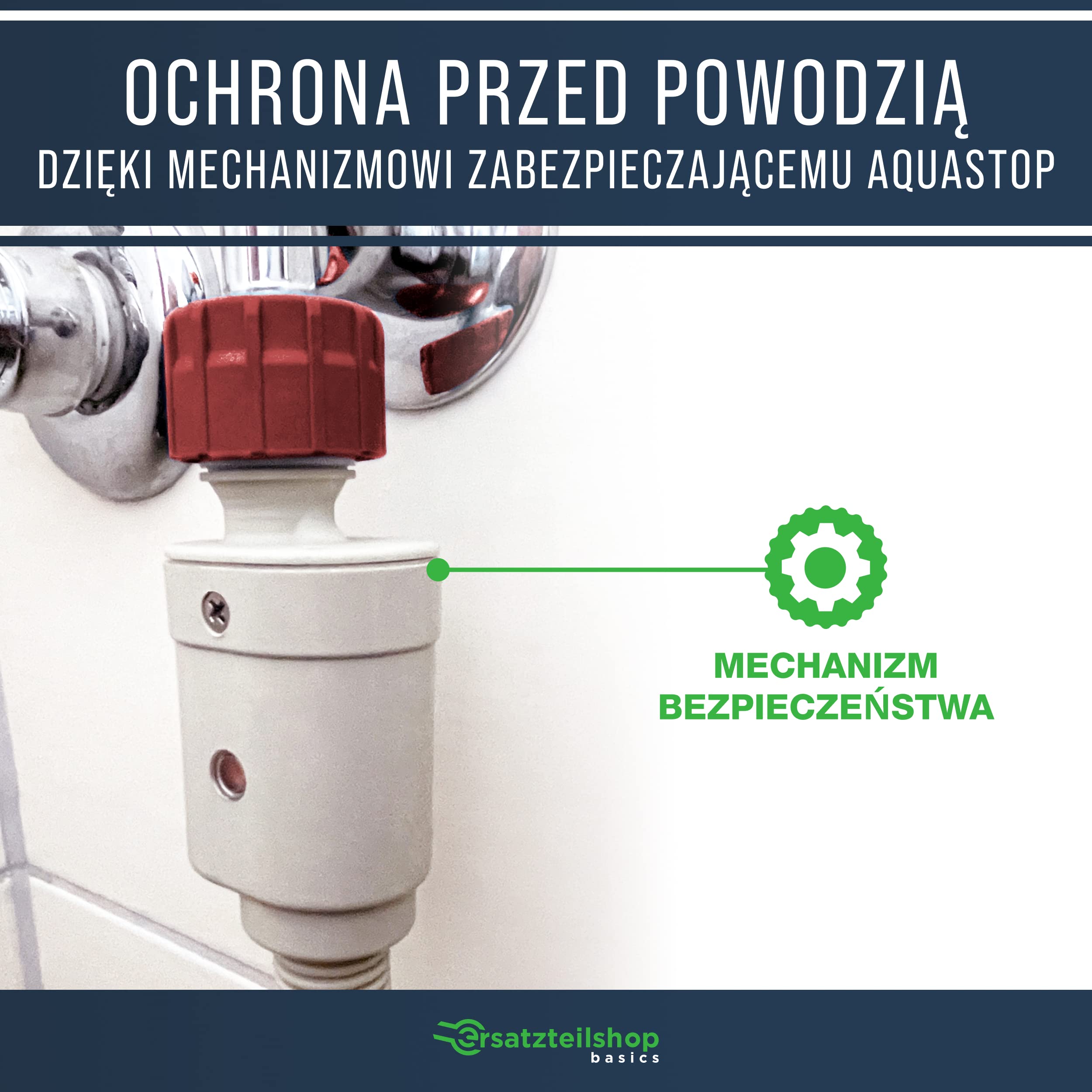 1,5-metrowy bezpieczny wąż dopływowy, wąż Aquastop do pralek i zmywarek/zmywarki do naczyń marki ersatzteilshop basics