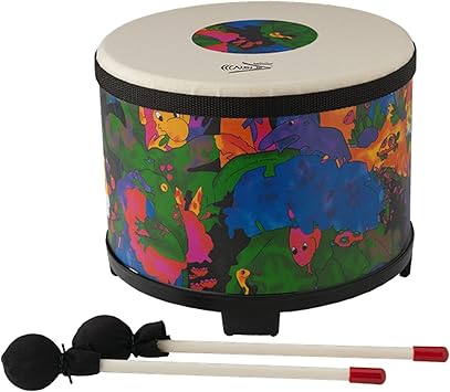 Remo KD-5080-01 Kids Percussion Floor Tom Drum - Fabric Rain Forest, 10"