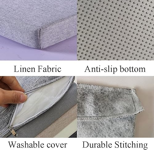 Miniatura 4 de Cojín de banco de piano para almacenamiento de zapatos en interiores con lazos, almohadilla de banco de picnic antideslizante para cocina, mesa de