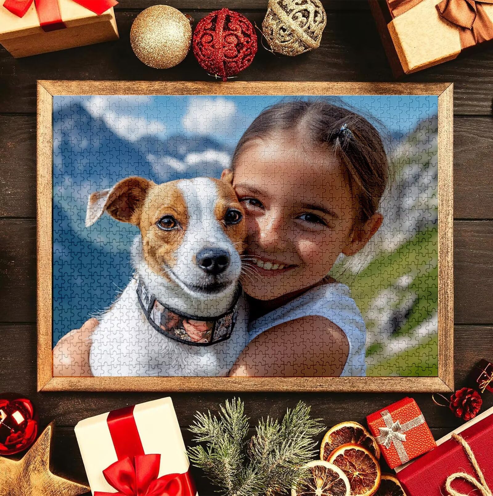 Puzzle Personalizado con Foto, Personalizada Rompecabezas Personalizado Diseña tu Logo Foto o Texto, Personalizado Navidad Halloween San Valentín Parejas Niños Familia Amigos h-2333