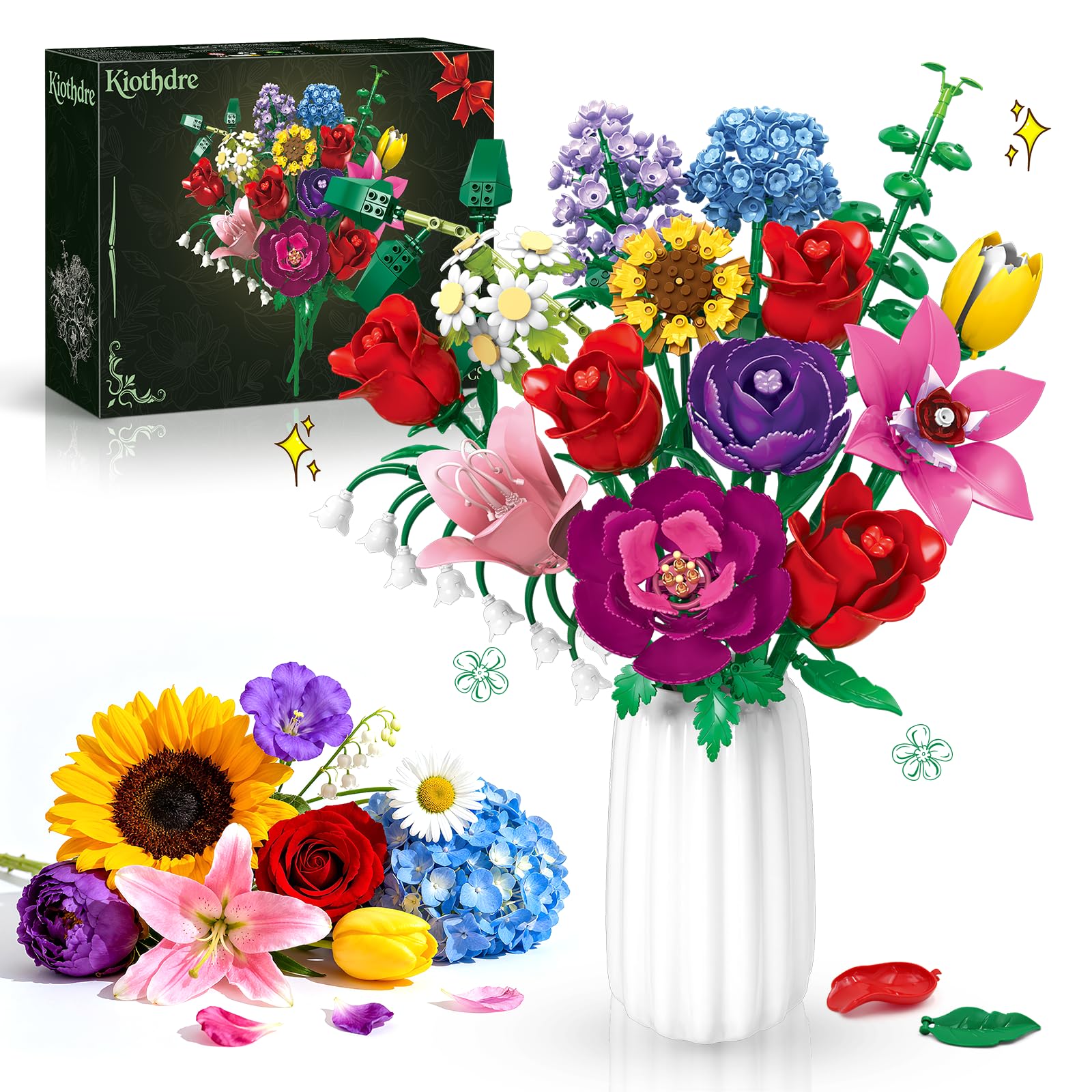 Amazon.com: kiothdre Flower Bouquet Set for Adults, Botanical