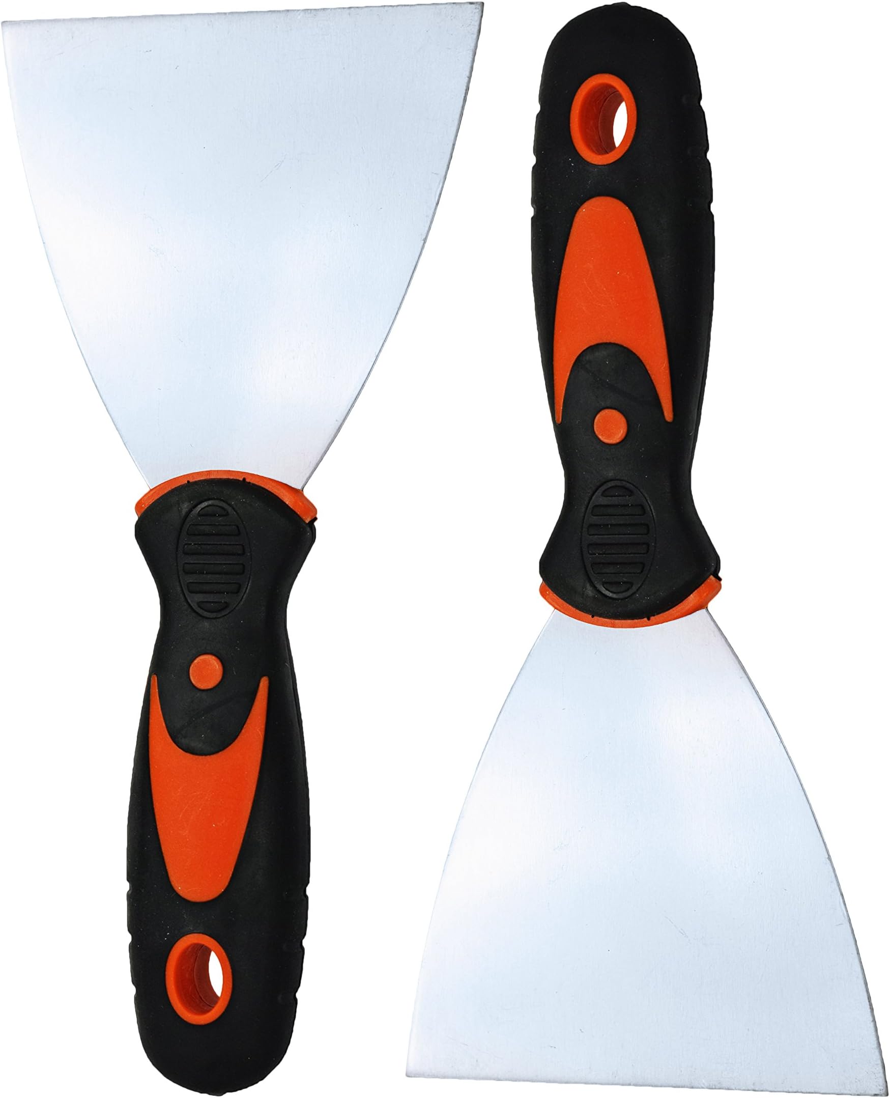 Howdy Set of 2 - 4inch Metal Scrappers with Soft Grip Handle