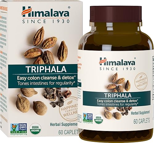 Himalaya Trifhala orgánica limpieza de colon y suplemento digestivo para estreñimiento ocasional 688 mg 60 cápsulas suministro para 2 meses Himalaya Trifhala orgánica limpieza de colon y suplemento digestivo para estreñimiento ocasional 688 mg 60 cápsulas suministro para 2 meses