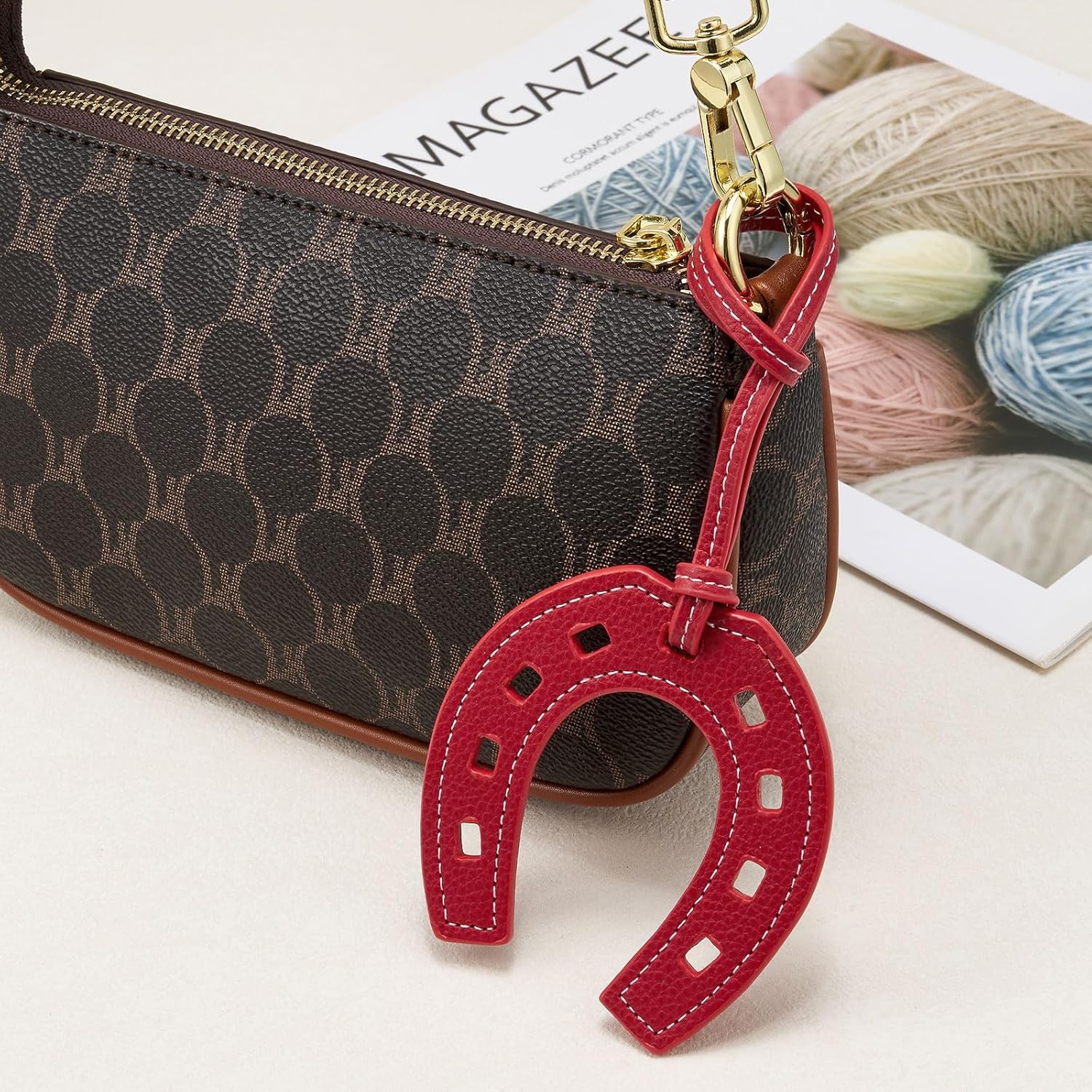 Leather Purse Charms Women Cute Designer Keychain Beautiful Bag Charm for Handbags Tote Bag Accessories Charm Trendy - Image 4