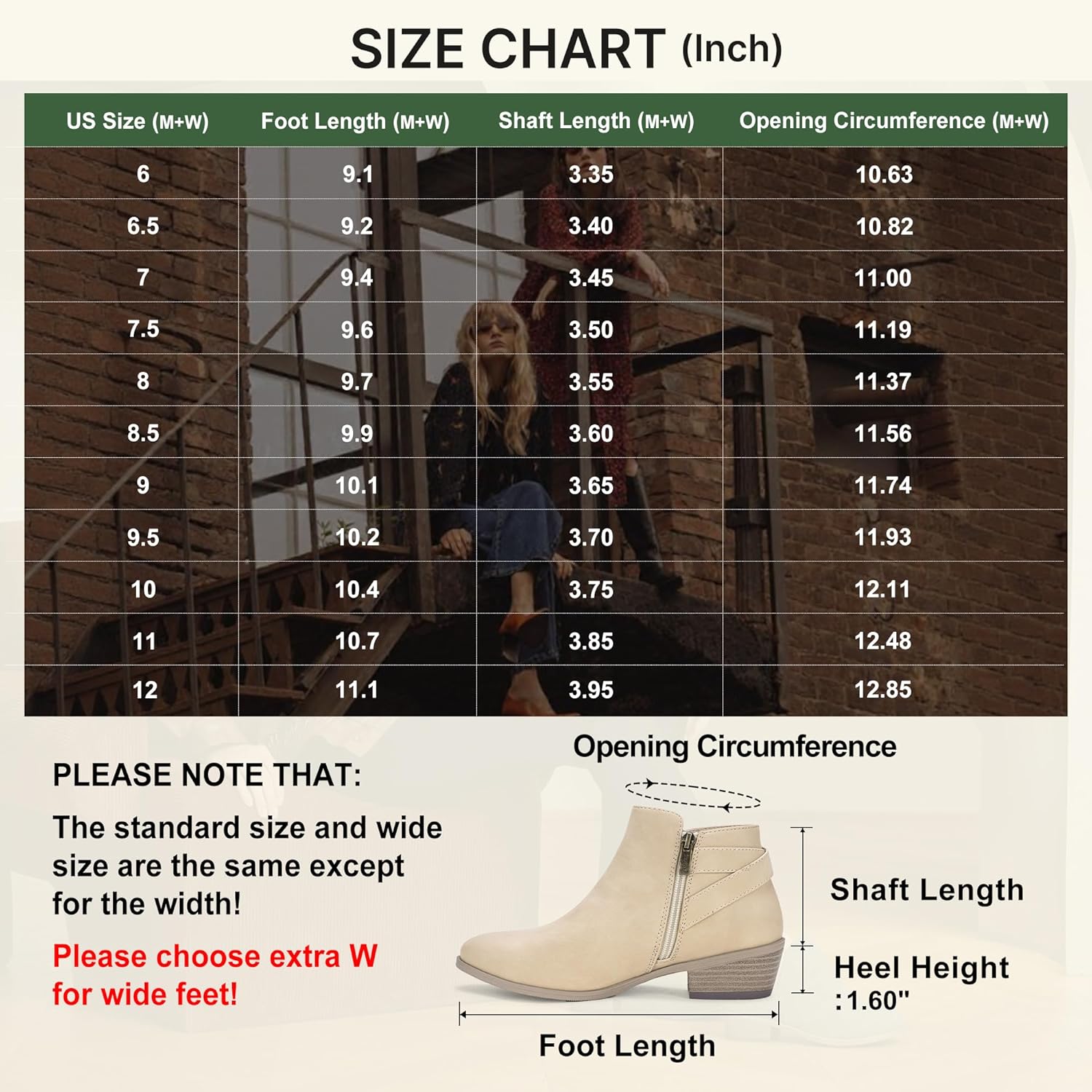 Vepose Women's Short Ankle Boots Low Heel, Western Cutout Perforated Booties - Image 7