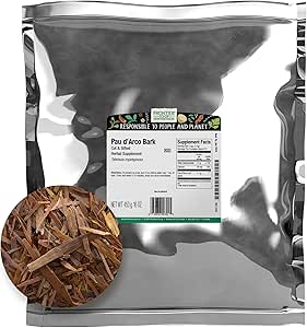 Frontier Co-op Pau d'Arco Bark, Cut &amp; Sifted, Kosher, Non-irradiated | 1 lb. Bulk Bag | Tabebuia impetiginosa (Mart. ex DC.)