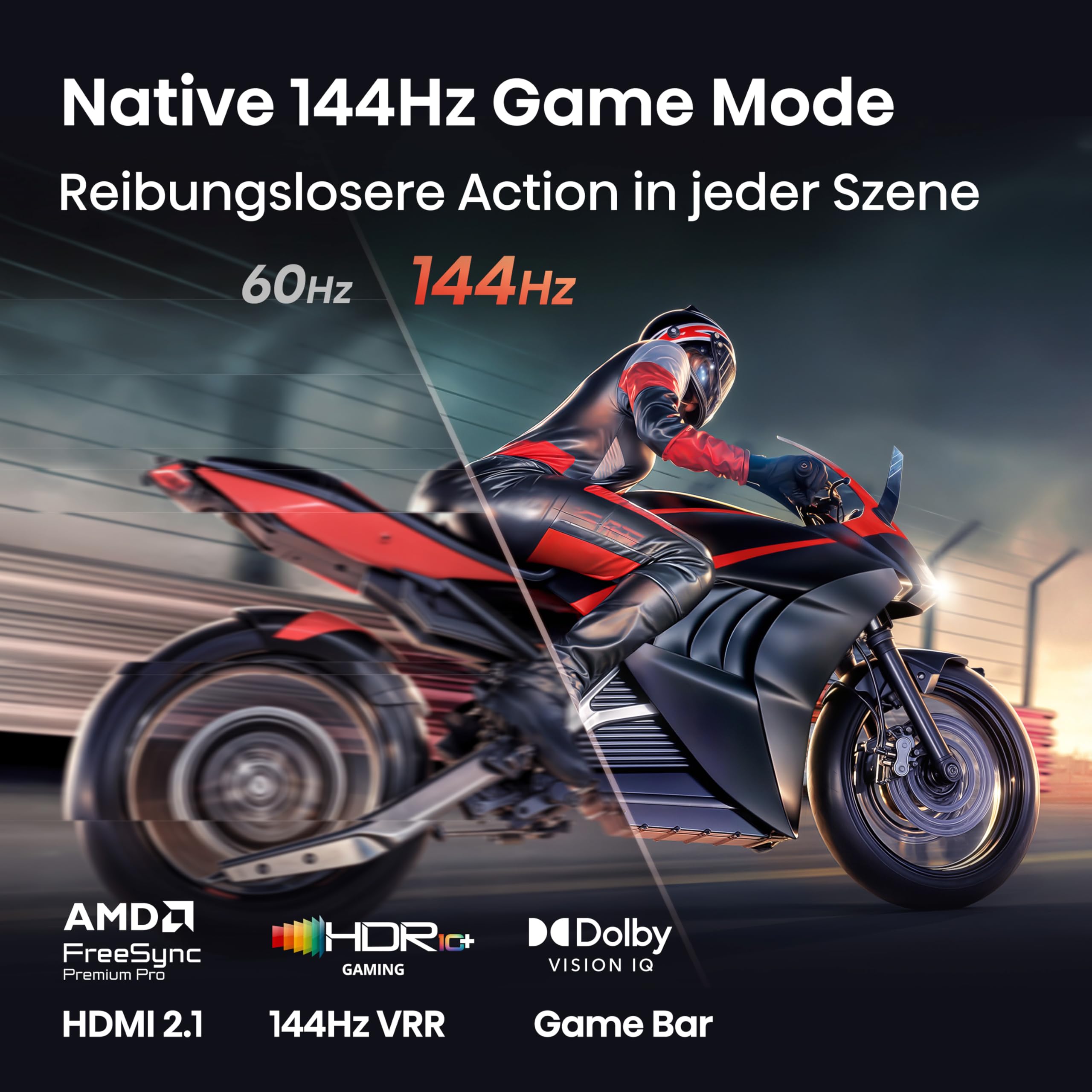 Hisense 55U7DSE Fernseher 55 Zoll, 4K UHD, Hi-QLED Mini LED, Smart TV, 144Hz, Hi-View AI Engine, IMAX Enhanced, AI Lichtsensor, Dolby Vision.Atmos, Tuned by DeVialet, FreeSync Premium Pro [2026]