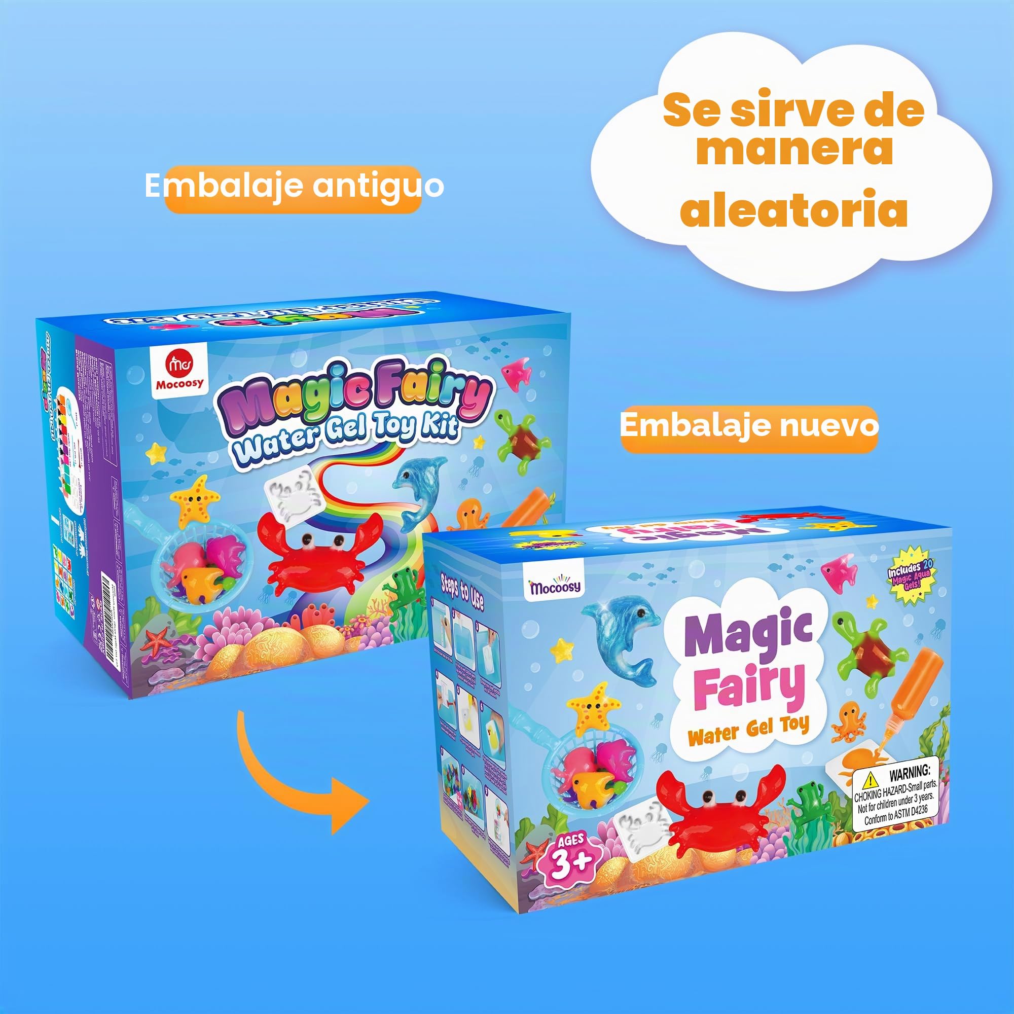 Mocoosy 20 Colores Aqua Gelz Set, 3D Juguete Mágico Elfo de Agua, Kit de Juguete de Gel de Agua Mágico con 20 Magic Gel y 16 Formas, DIY Juguetes Creativos Regalo para Niños Niñas 4 5 6 7 8 Años