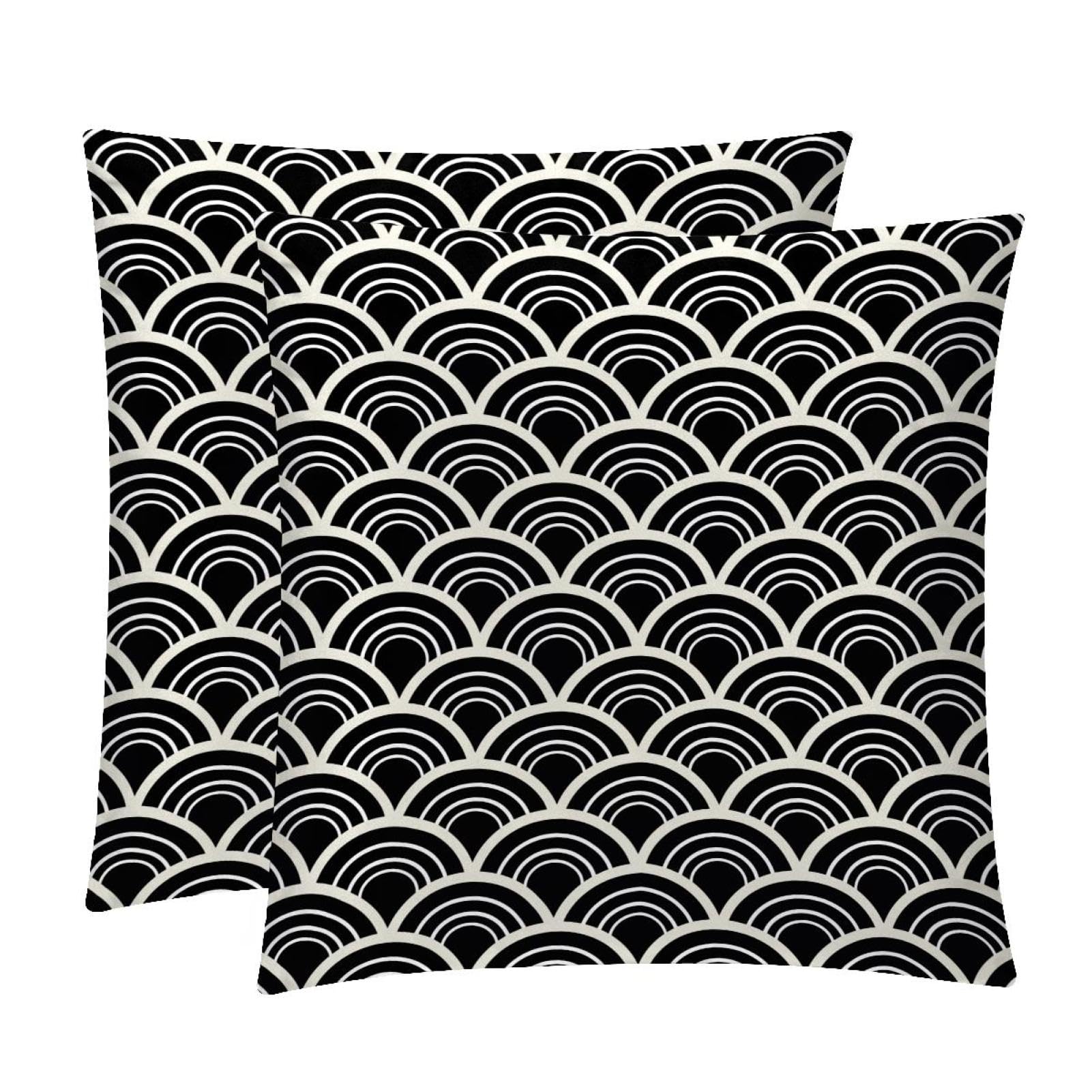 TDGKPZ Black White Scale Throw Pillow Covers 2 Pack Cushion Cases Decorative Pillow Cases Home Decor 45x45cm
