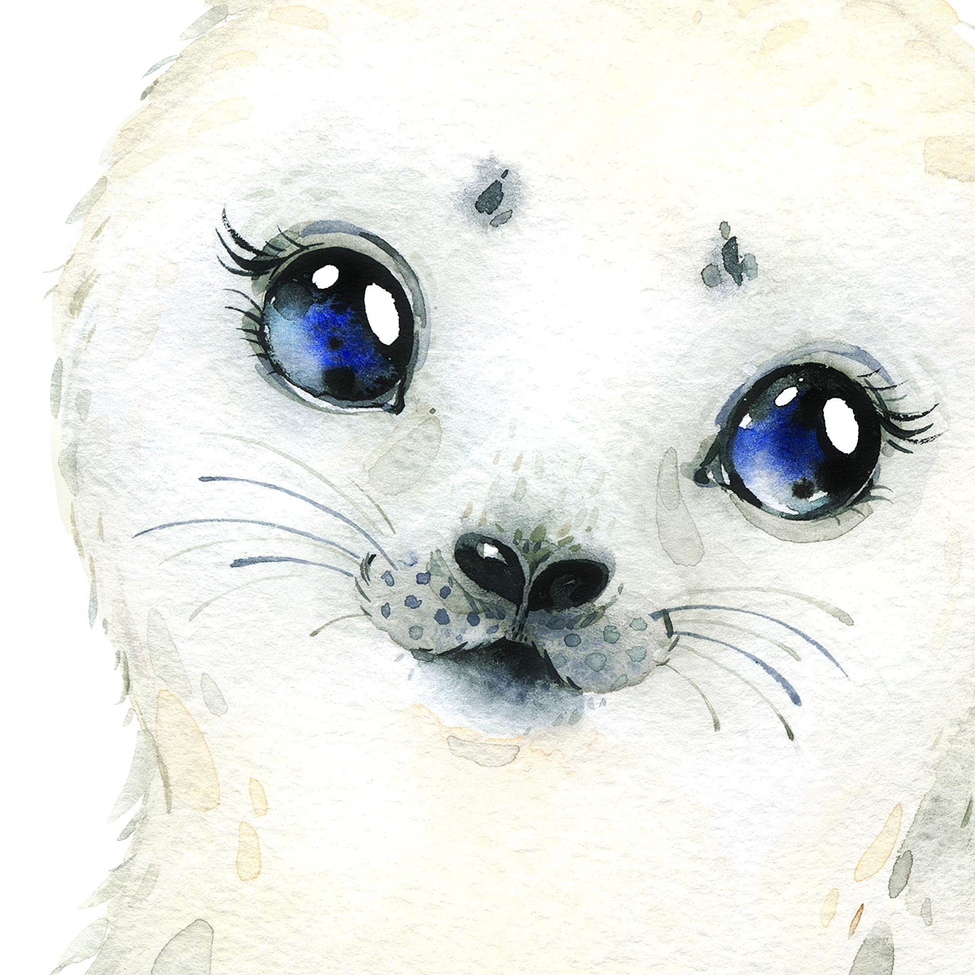 Tableaux Decoration - PRÊT À ÊTRE ACCROCHÉ - Animaux - Chambre Bebe Fille - Bleu - N017465b