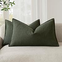 Vista 63 de Foindtower - Paquete de 2 fundas de cojín decorativas de lino unicolor, funda de cojín de acento suave, estilo bohemio, rústico y neutral