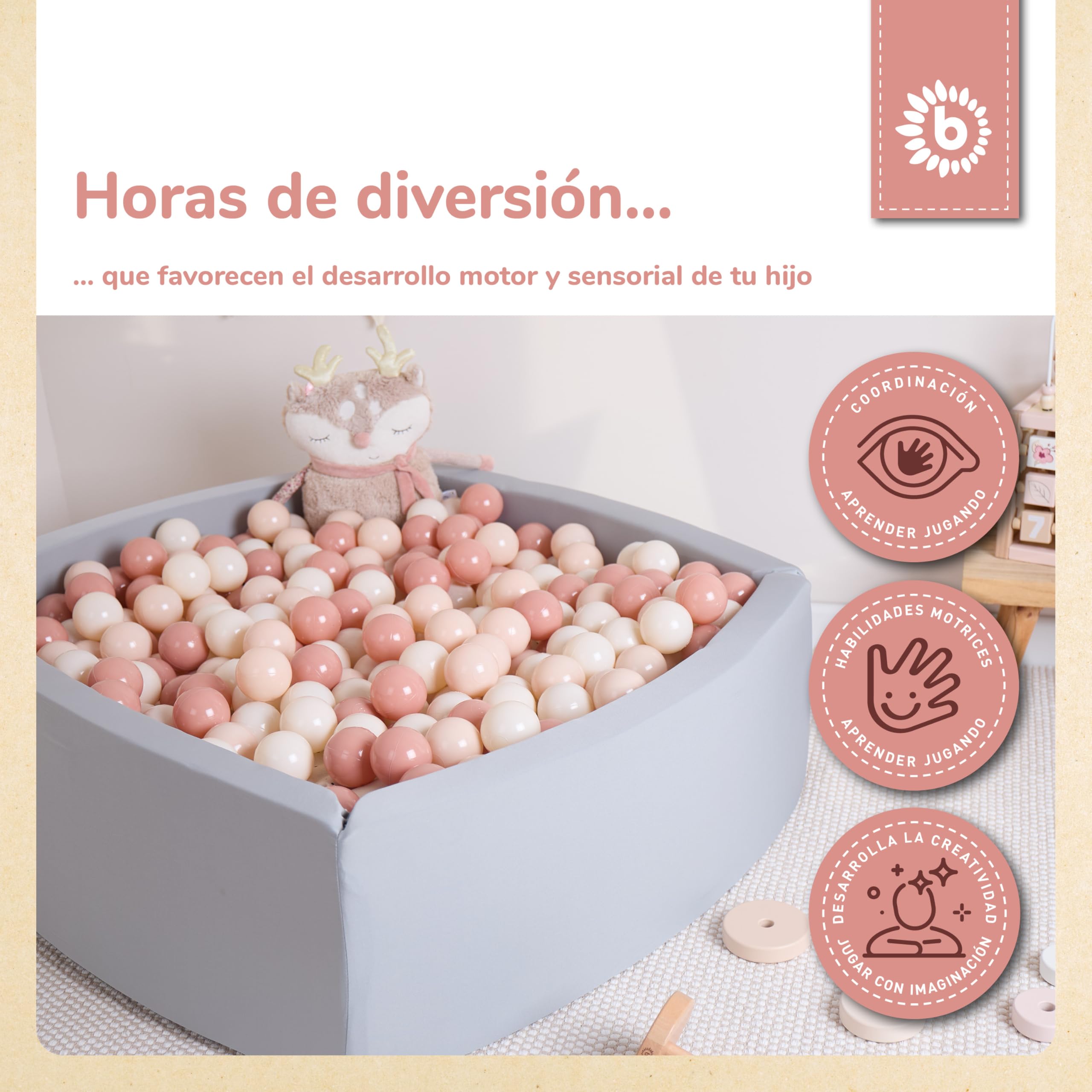 Bieco Bolas para piscina de bolas Dreamy Flowers | 100 unidades | bolas de colores | piscina de bolas para niños | piscina de bolas para bebé | piscina de bolas | bolas para piscina de bolas | bolas