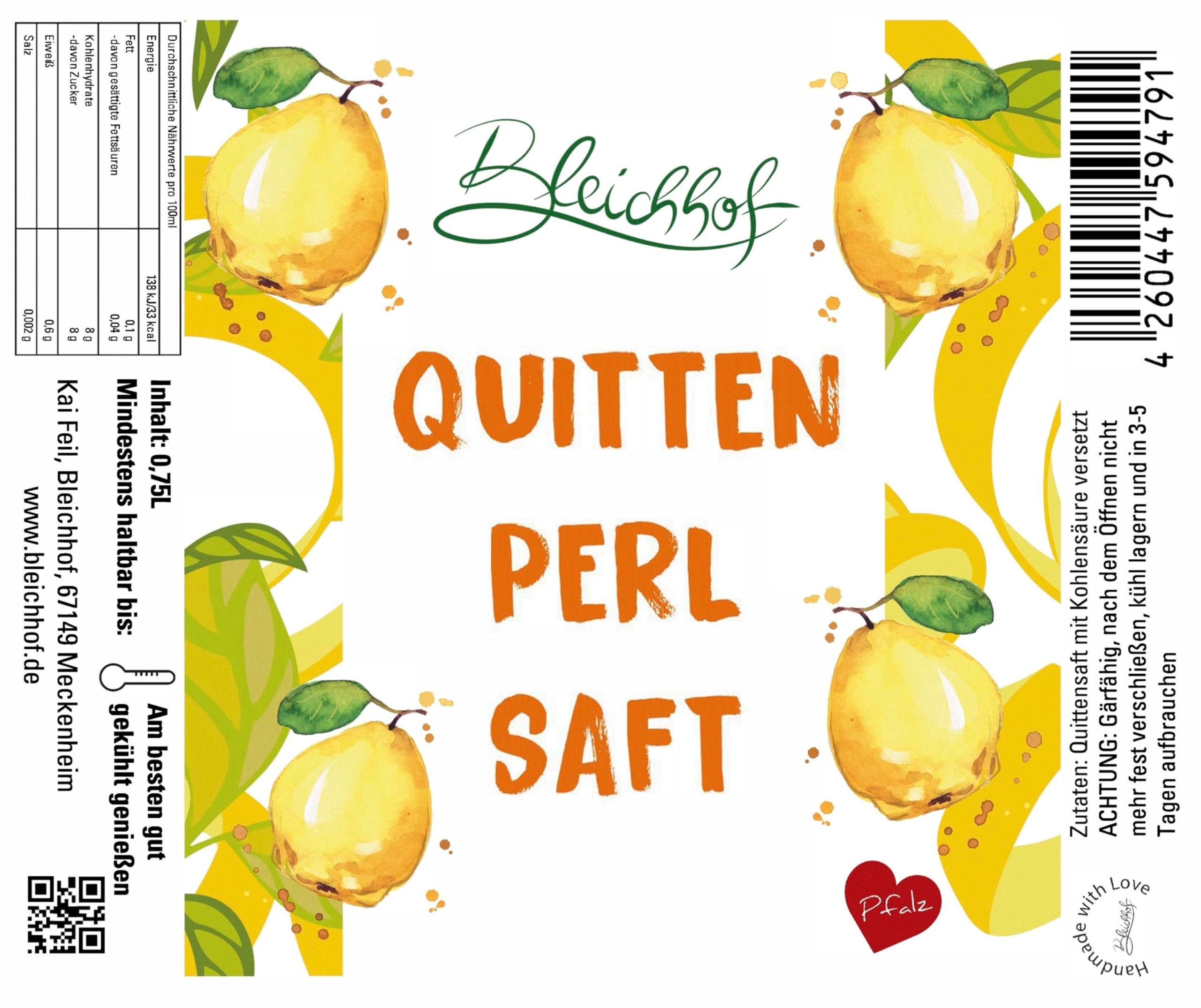 BLEICHHOF® Quittenperlsaft (6x 0,75l)