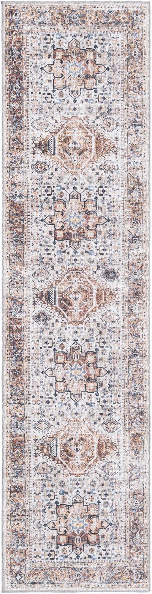 Rugs.com Yara Washable Collection Rug – 2' x 8' Runner Ivory Almond Flatweave Rug Perfect for Hallways, Entryways