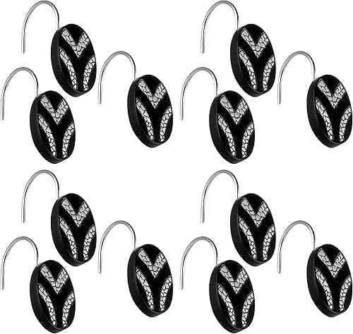 Miniatura 5 de Zahari Home Juego de cortina de ducha Sinatra de 13 piezas para baño, cortina de ducha clásica y 12 ganchos de cortina de lujo, cortina de ducha de