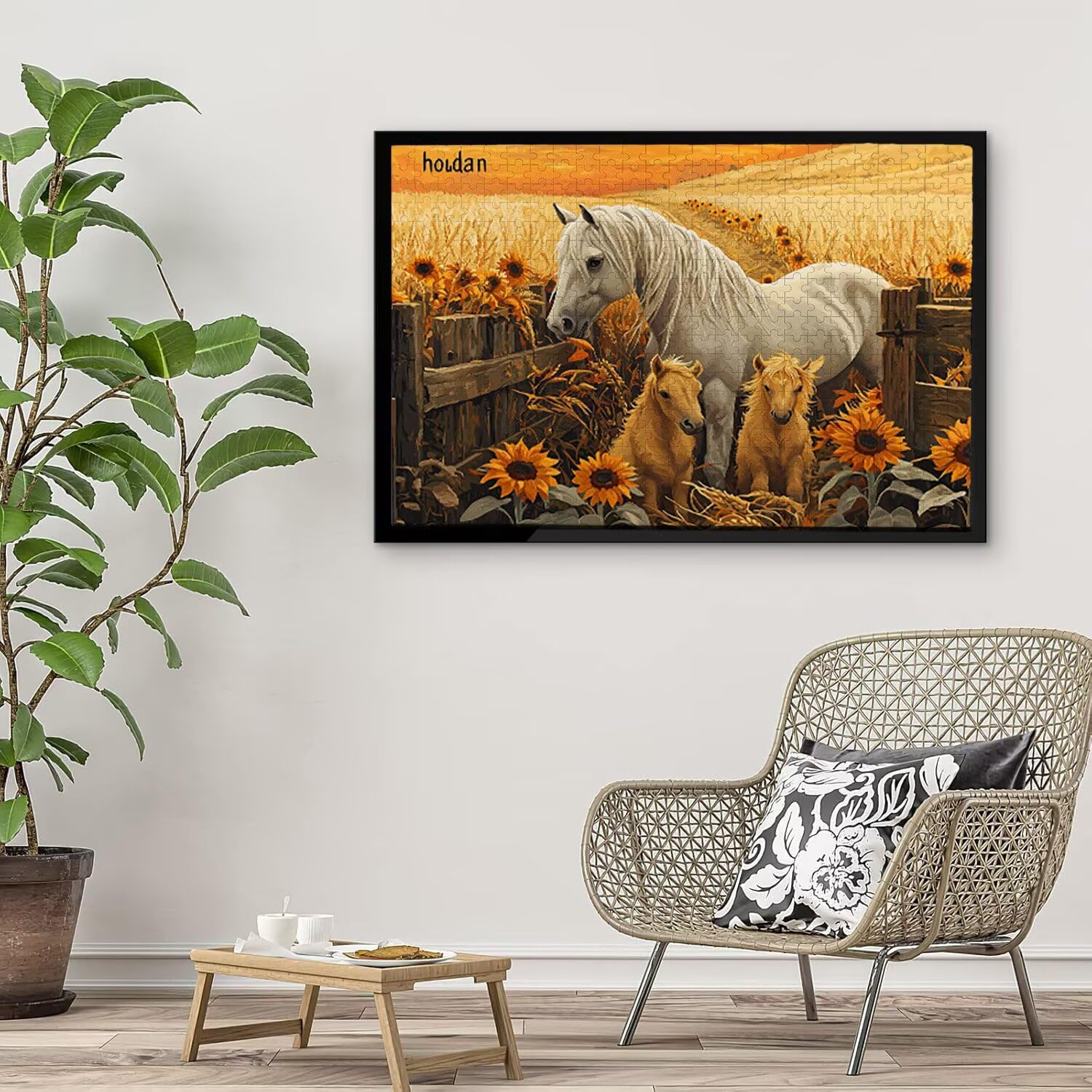 Puzzle de Madera para Adultos 1000 Piezas - Granja Caballo, Obra de Arte de Juego de Rompecabezas para Adultos, Puzzle de Impresión de Alta Definición Multicolor, Pasatiempo Creativo Regalo d-549