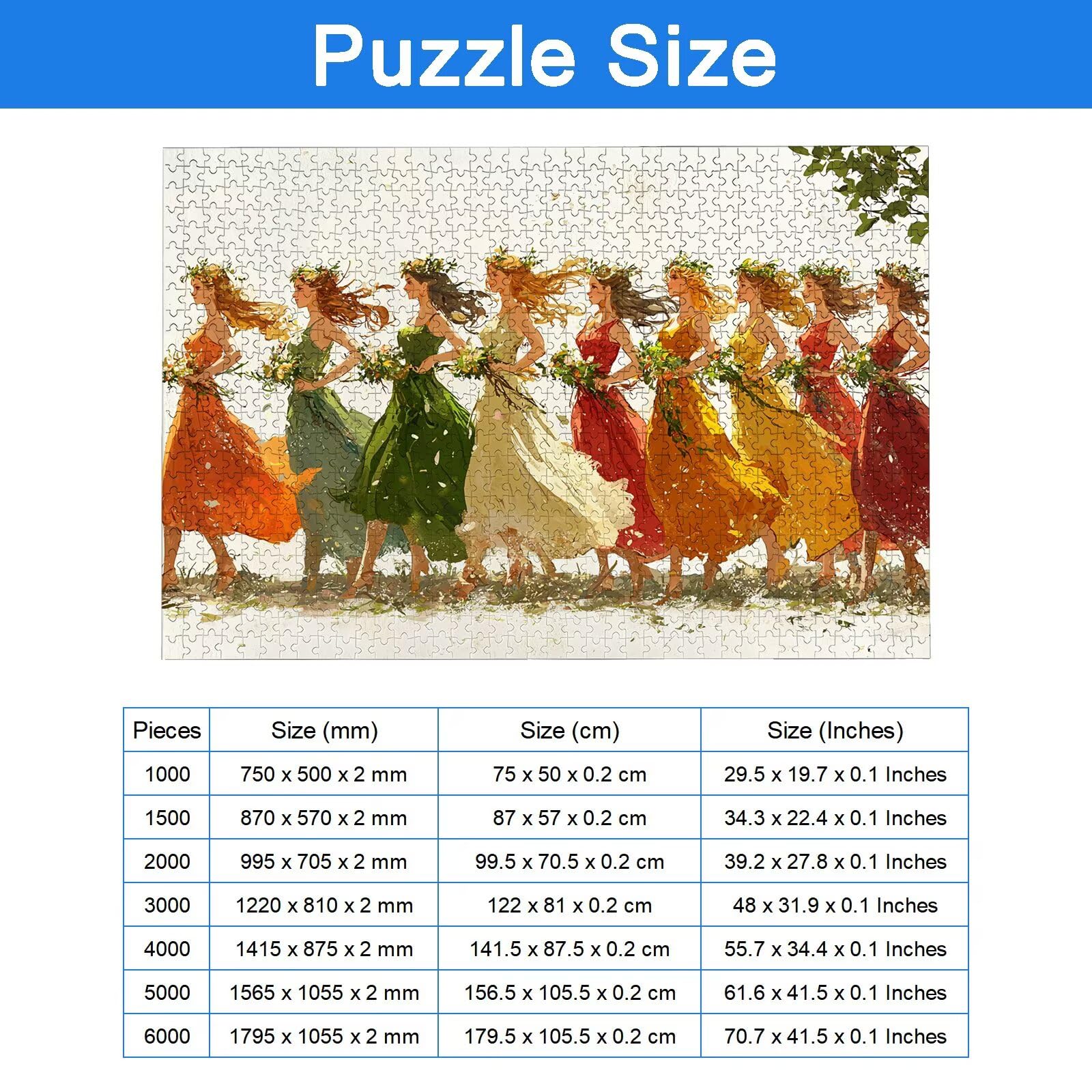Puzzle 2000 Pezzi Donna, Puzzle Colorato 2000 Pezzi Arte per Adulti e Bambini, Misura: 99.5x70.5 cm, Puzzles Legno per Adulti con Squisita Scatola di Imballaggio, Idea Regalo Donna, Regalo Uomo, -8443