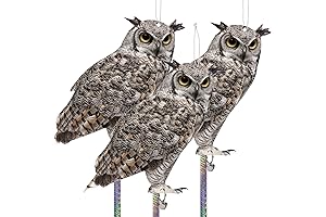 Realistic Fake Owl Decoy Hanging Bird Deterrent