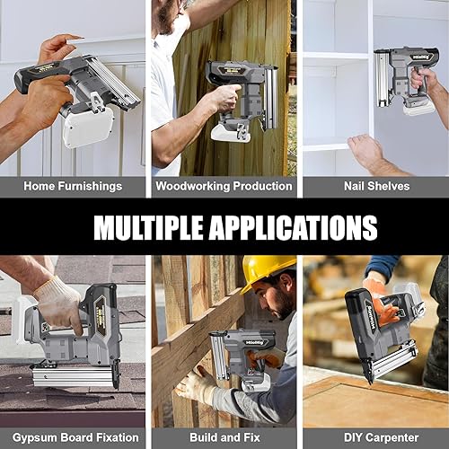 Miniatura 7 de Clavadora inalámbrica de 18 GA para Dewalt 20V Max, pistola de uñas de calibre 18 con 1000 nials para carpintería de madera, sin escobillas, 2