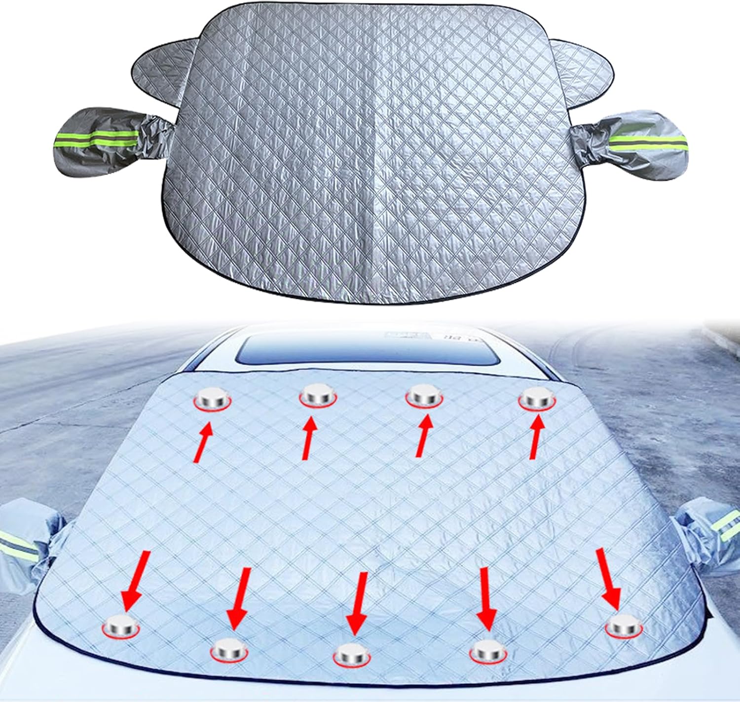 Car Windscreen Cover, Snow Cover with Two Mirror Covers, Ultra Thick Protective Car