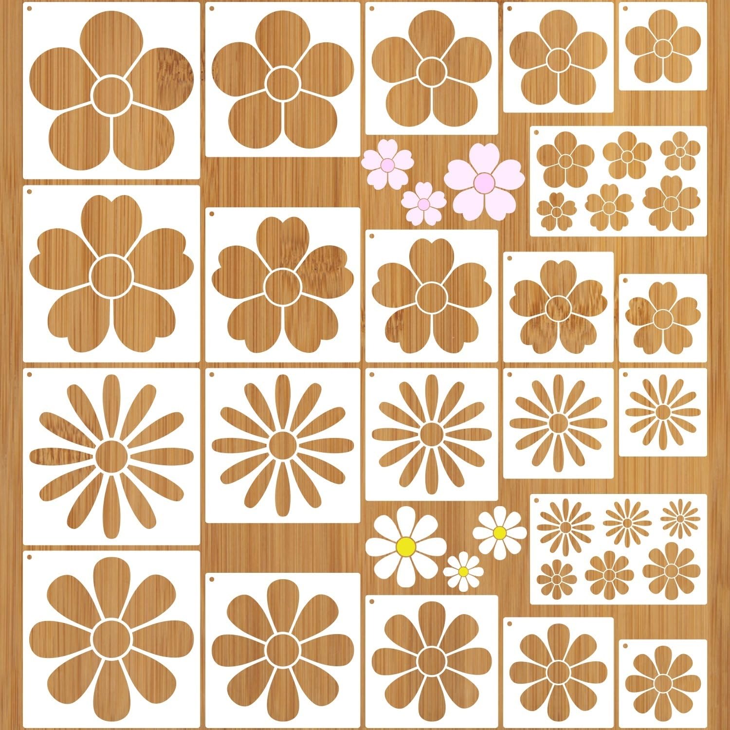 Plantillas de flores grandes para pintar manualidades y quema de madera