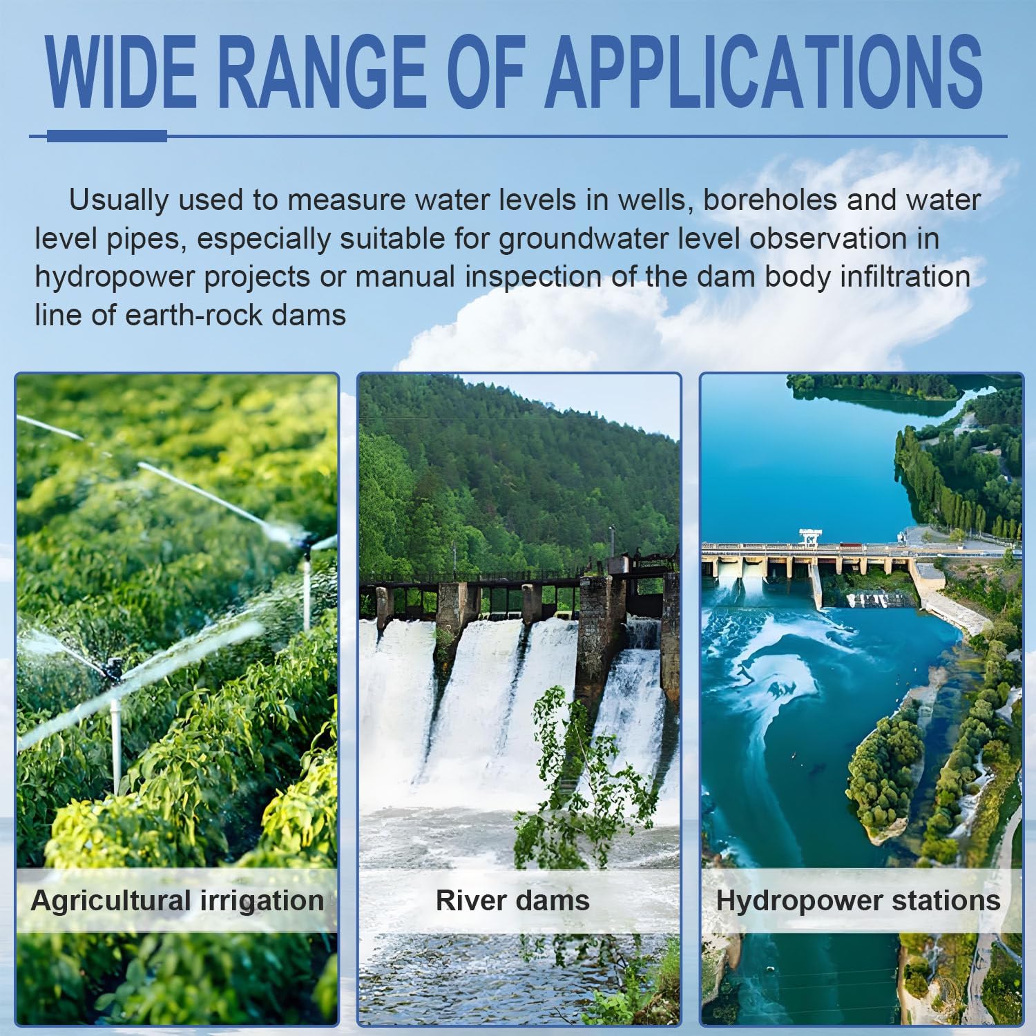 Well Water Depth Meter, Electronic Water Level Indicator with Stainless Steel Probe, Groundwater & Well Water Level Measurement up to 10m (3.28ft) - Accurate & Reliable
