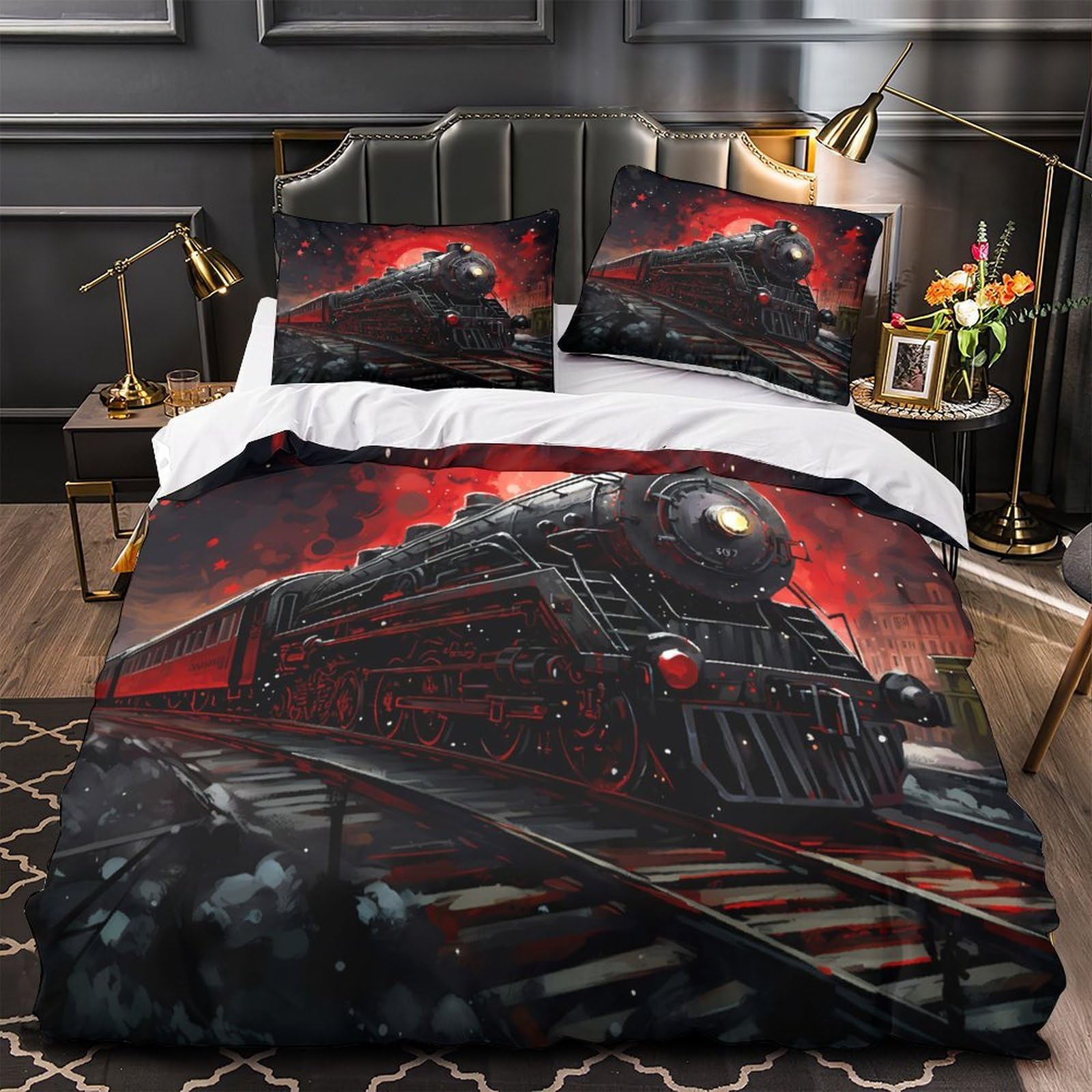 Housse de couette super king 260x220 cm nuit étoilée microfibre