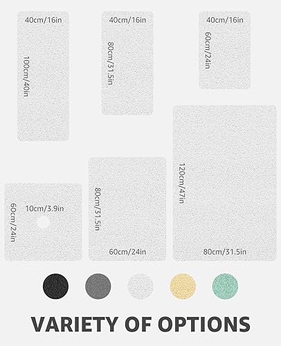 Miniatura 6 de OTHWAY Tapetes de lufa para ducha, antideslizante y textura suave, tapete de baño de 31.5 x 16 pulgadas con drenaje, libre de ftalatos, secado
