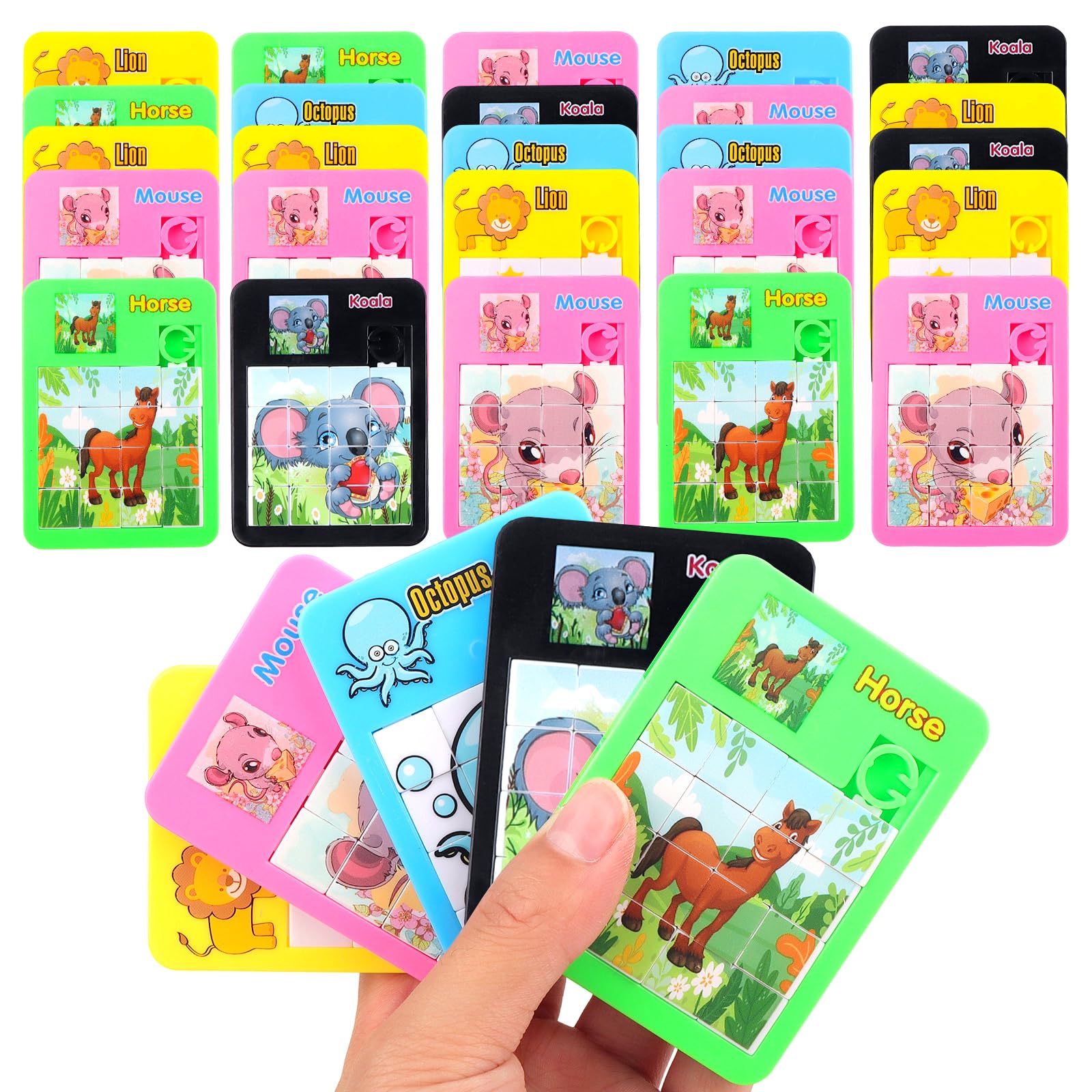 Rompecabezas Deslizantes 30 Pack Mini Puzzle Educativo con Animales Coloridos Juguetes Super Slide Regalos Cumpleaños Detalles de Fiesta Viaje y Oficina