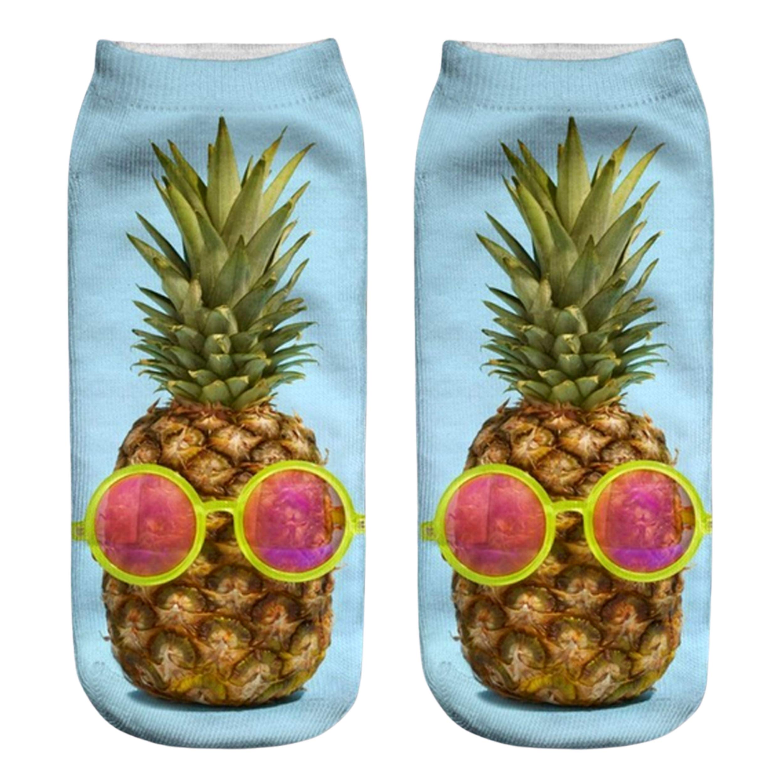 Ankle Socks Assorted Design Printed 3D Low Cut Unisex Cotton Blend| 1 Pair Multicolour Sock for Adult Men and Women