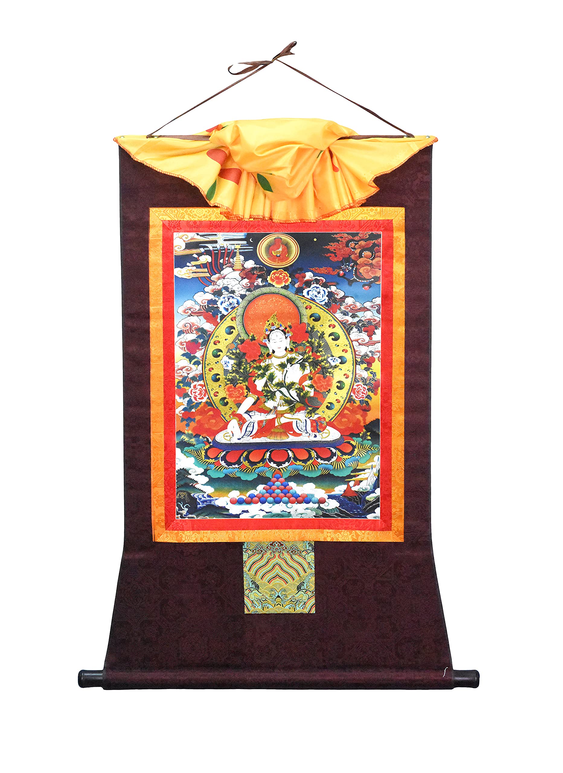 Amazon.com: Mudra Crafts White Tara Thangka Wall Hanging Thanka 