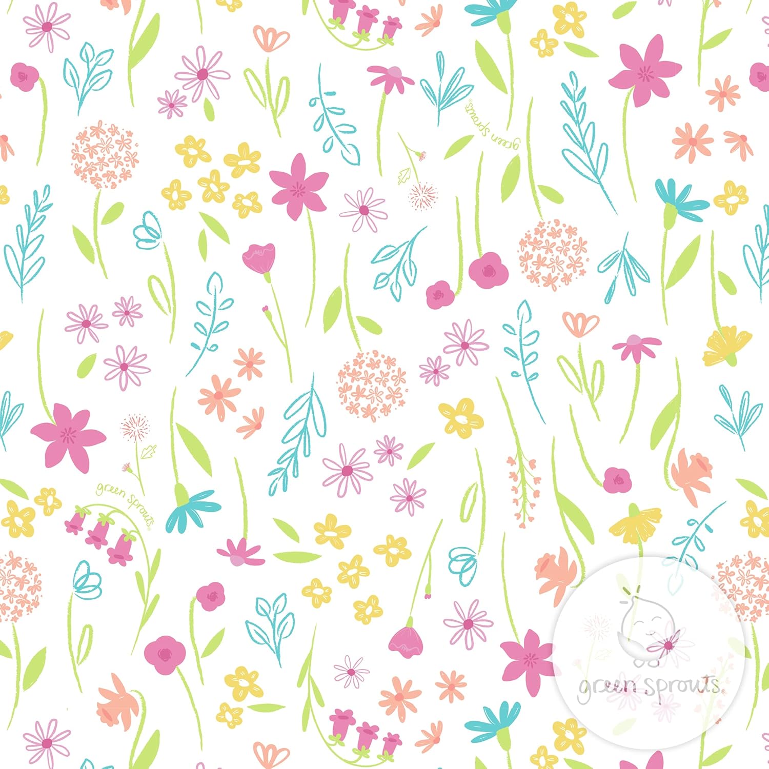 i play. by green sprouts Girls' Ruffle Snap Reusable Absorbent Swimsuit Diaper, White Wildflowers, 18 Months: Clothing, Shoes & Jewelry