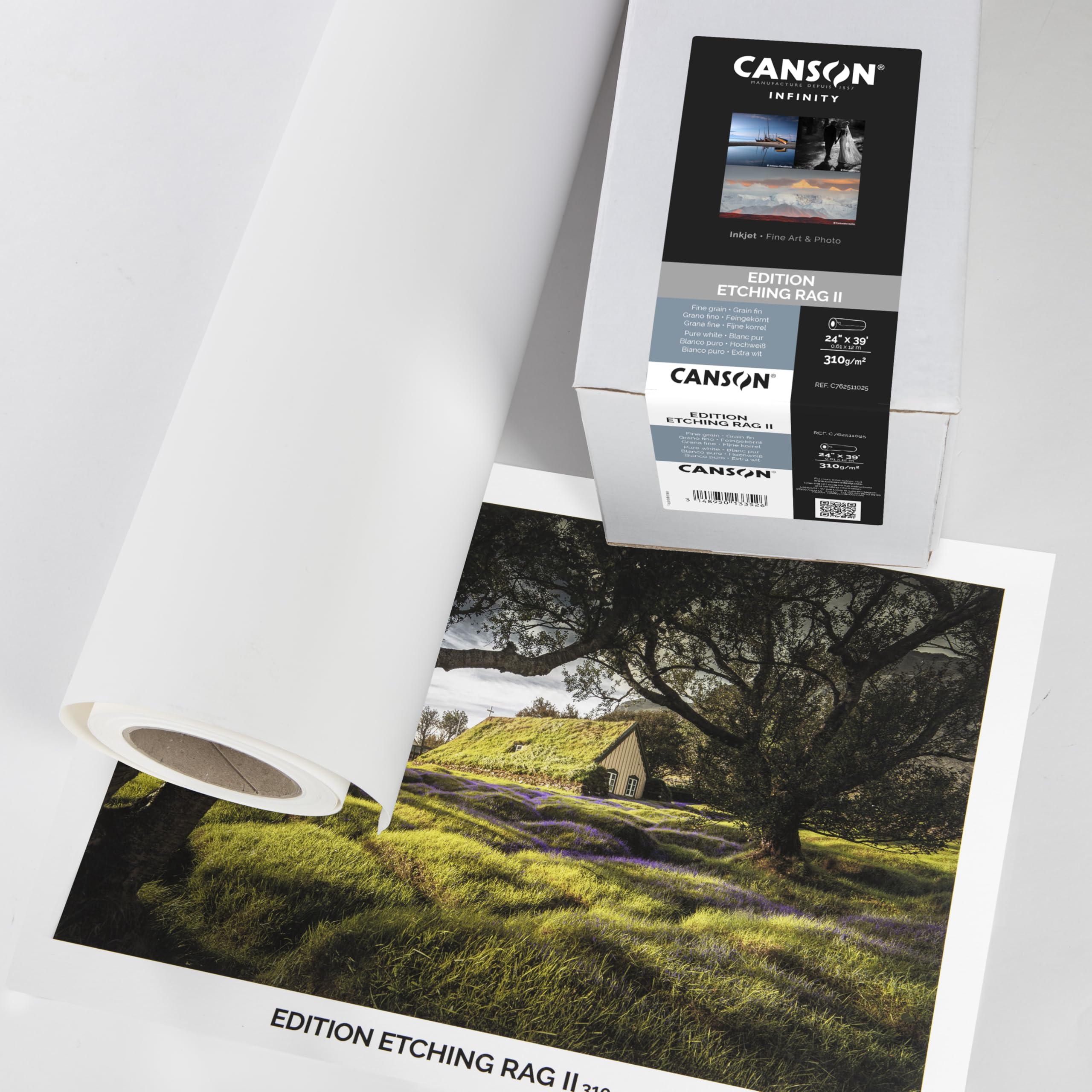 Canson Infinity Edition Etching Rag, digitales Fotopapier, feine Körnung, 310 g, Box, A3-29,7 x 42 cm, Weiß, 25 Blatt