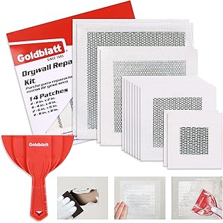 Sponsored Ad - Goldblatt 17 Pieces Drywall Repair Kit - Plastic Putty Knife Set & 2/4/6/8 Inch Wall Repair Patches, Self A...