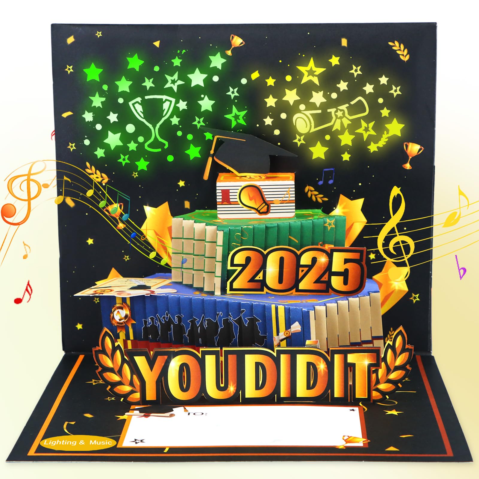 2025 grad cards Amazon.com : D4DREAM Pop Up Graduation Card 2025-3D Musical Congrats Lights & Music Congratulation Graduation Gift Card with Envelope for High School College University Graduates : Office Products Ivysaur PSA 10 Front and back color:Dark walnut Translation Corner] Structure Deck
