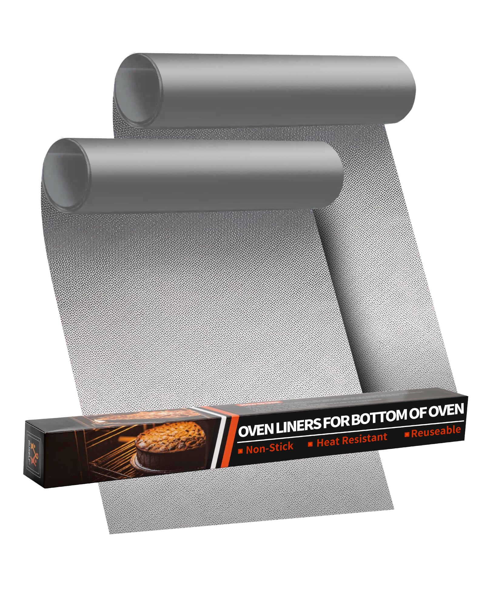 Oven Liners for Bottom of Oven - 2 Pack Large Heavy Duty Oven Mats, 17"x 25" Reusable Matt Liner for Electric, Gas, Toaster Ovens &amp; Grills, BPA &amp; PFOA Free, Kitchen Essentials, Silver