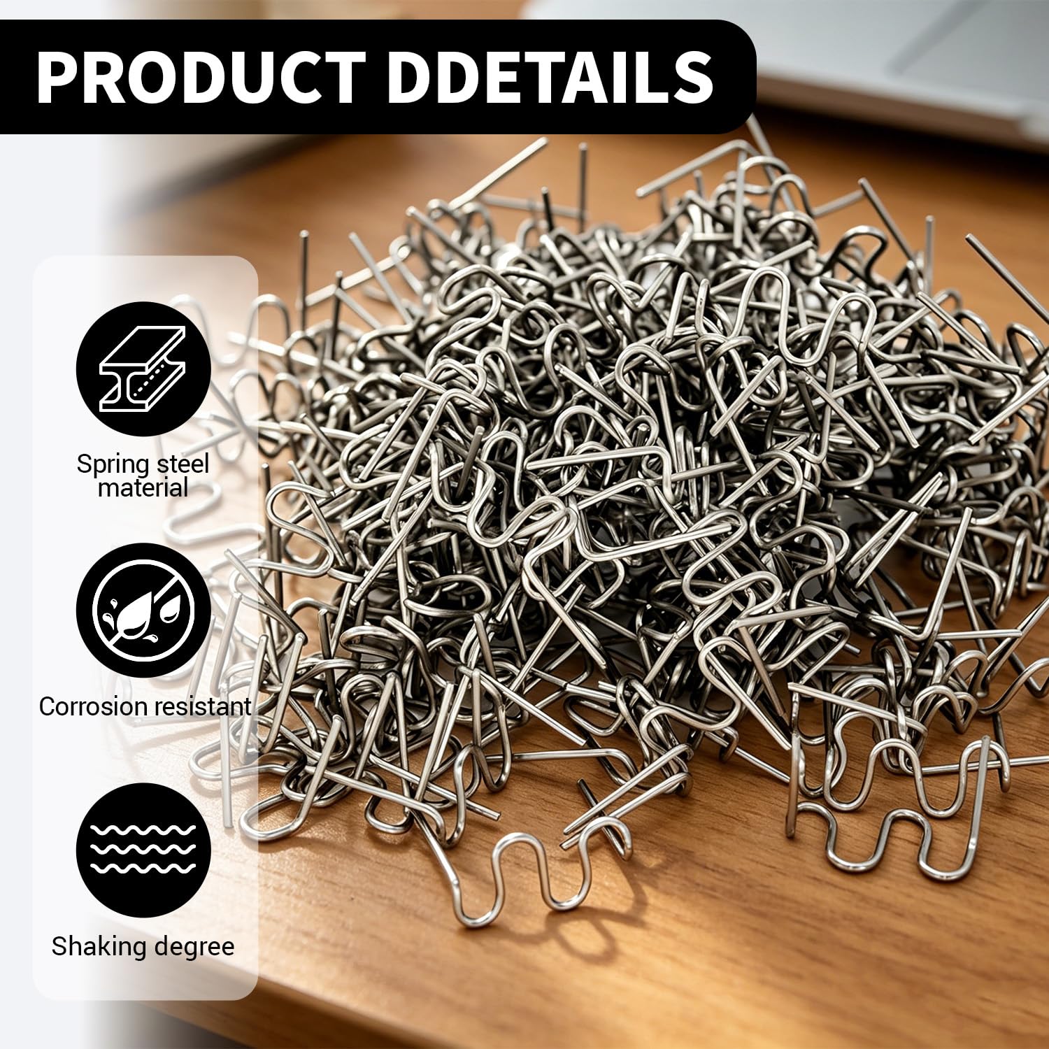 Grapas Onduladas, 1000 PCS Parachoques automático plastico Soldadura Reparar Grapadoras calientes, Grapas de Onda Precortadas, grapadoras de plástico para reparación de autos, Grapas calientes