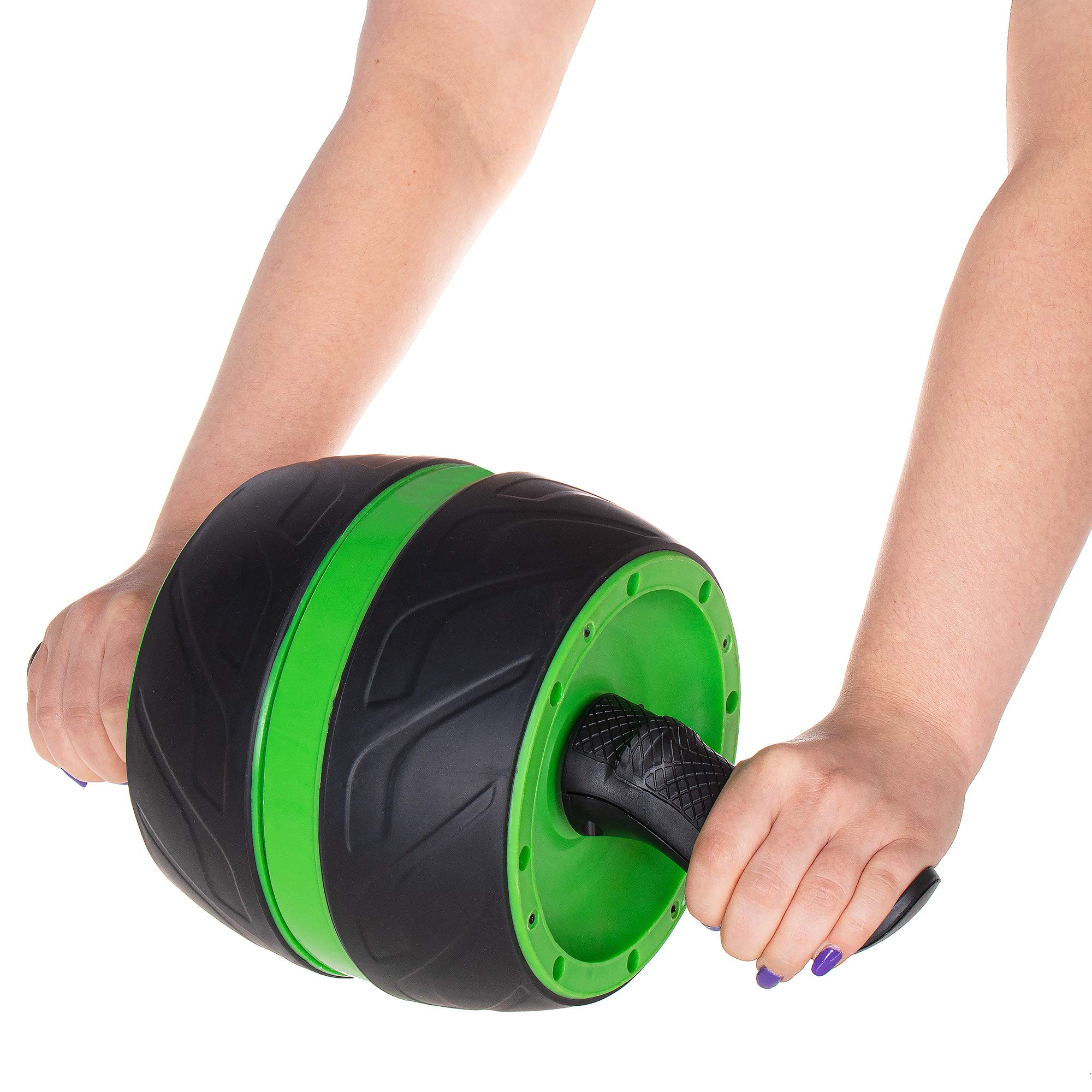 SPRINGOS AB Roller - Rullo per addominali, 2 ruote con maniglia, per addominali, braccia, con comode impugnature, allenamento muscolare, allenamento della forza, rullo per esercizi AB Power