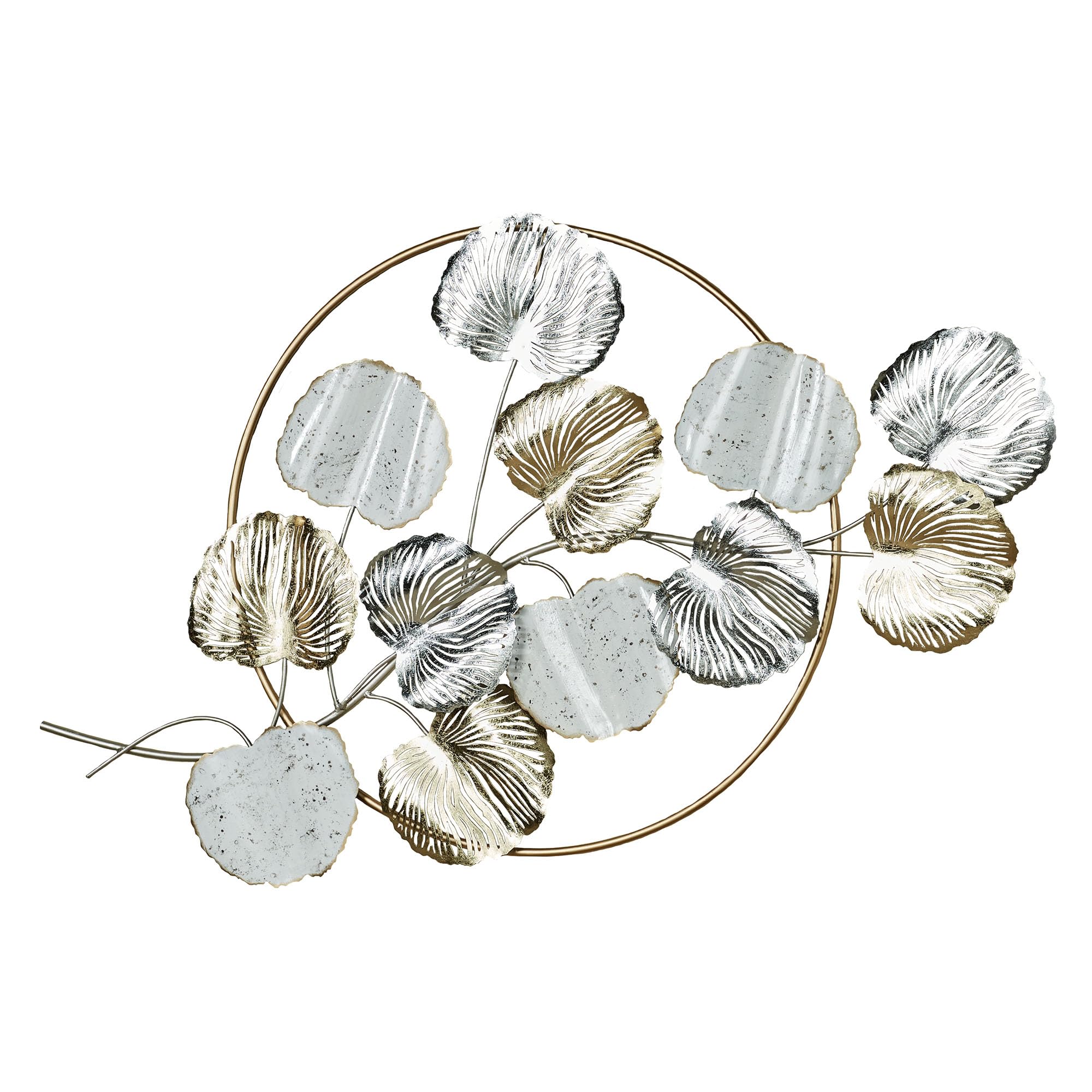 Touch of Class Metallic Splendor Metal Wall Art | Gold, Silver, White | Hanging Decor for Bedroom, Living Room, Bathroom, Entryway, Hallway