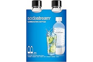 Soda Stream Classic Dishwasher Safe 1 Liter Carbonating Bottles, Set of 2