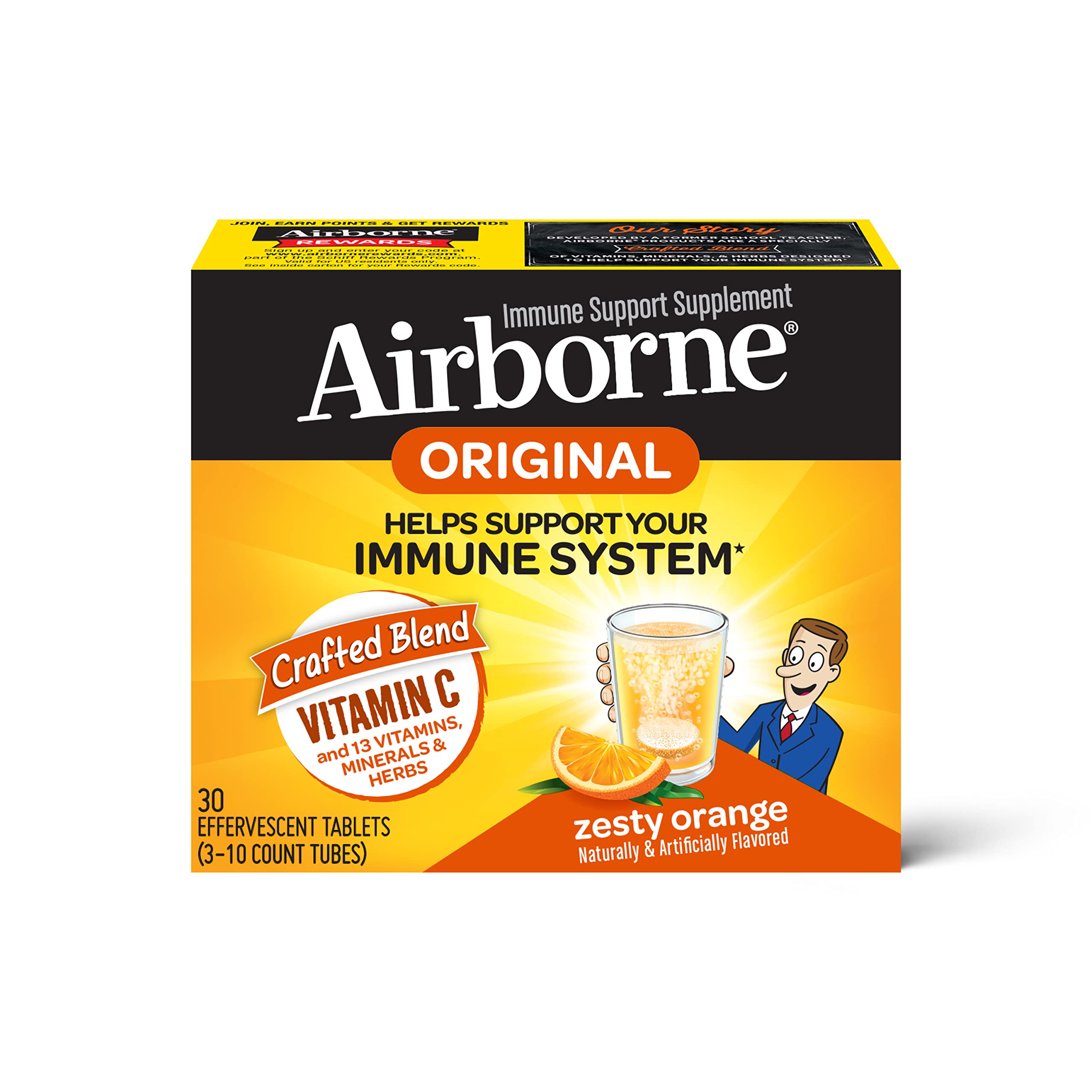 Buy Airborne 1000 mg vitamin C with Zinc Effervescent Tablets, Immune