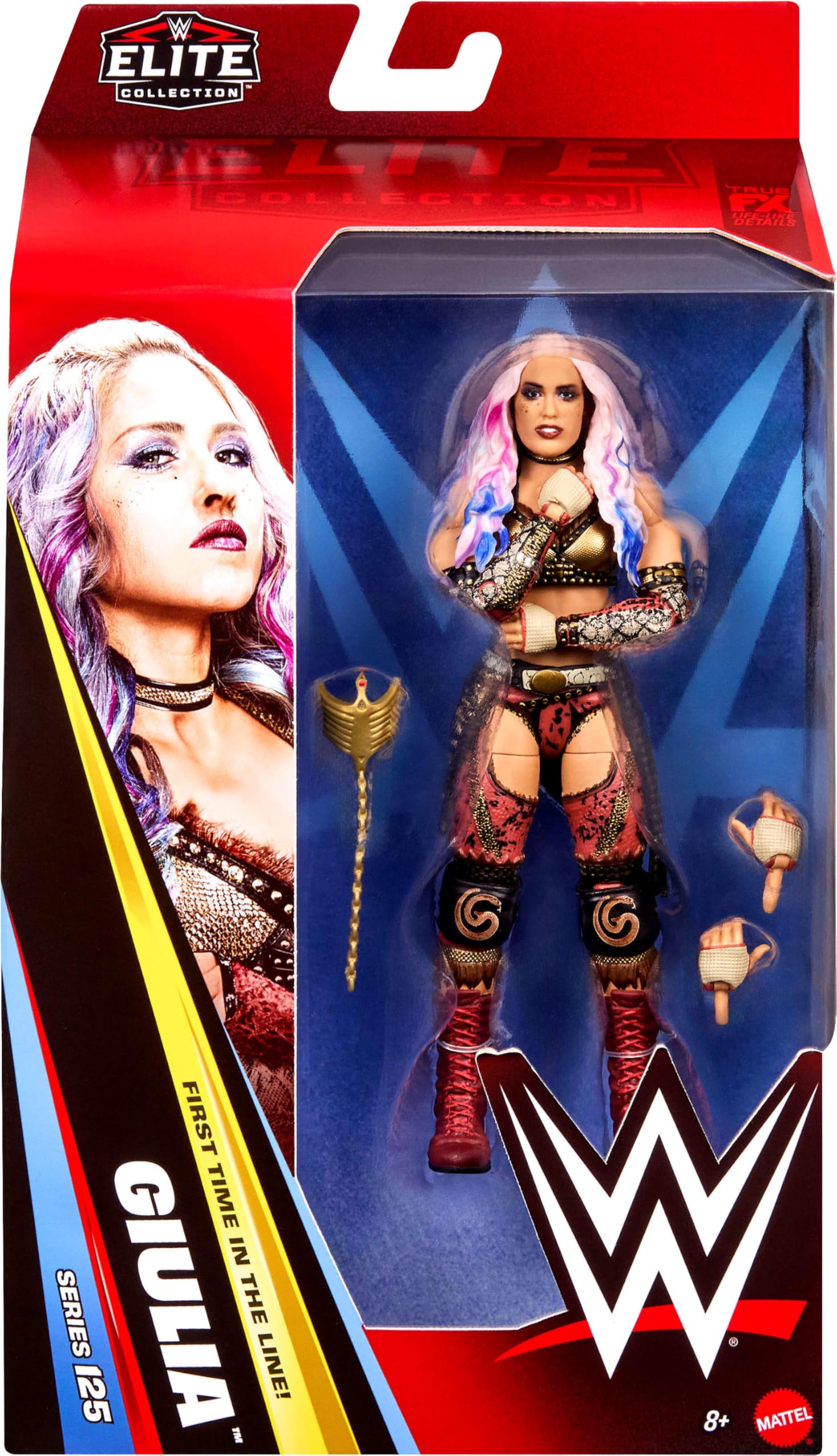 Mattel WWE Elite Giulia figurka i akcesoria, seria #125 | Figurka akcji WWE, 15 cm kolekcjonerska supergwiazda z 25 punktami artykulacji i wymiennymi wskazówkami