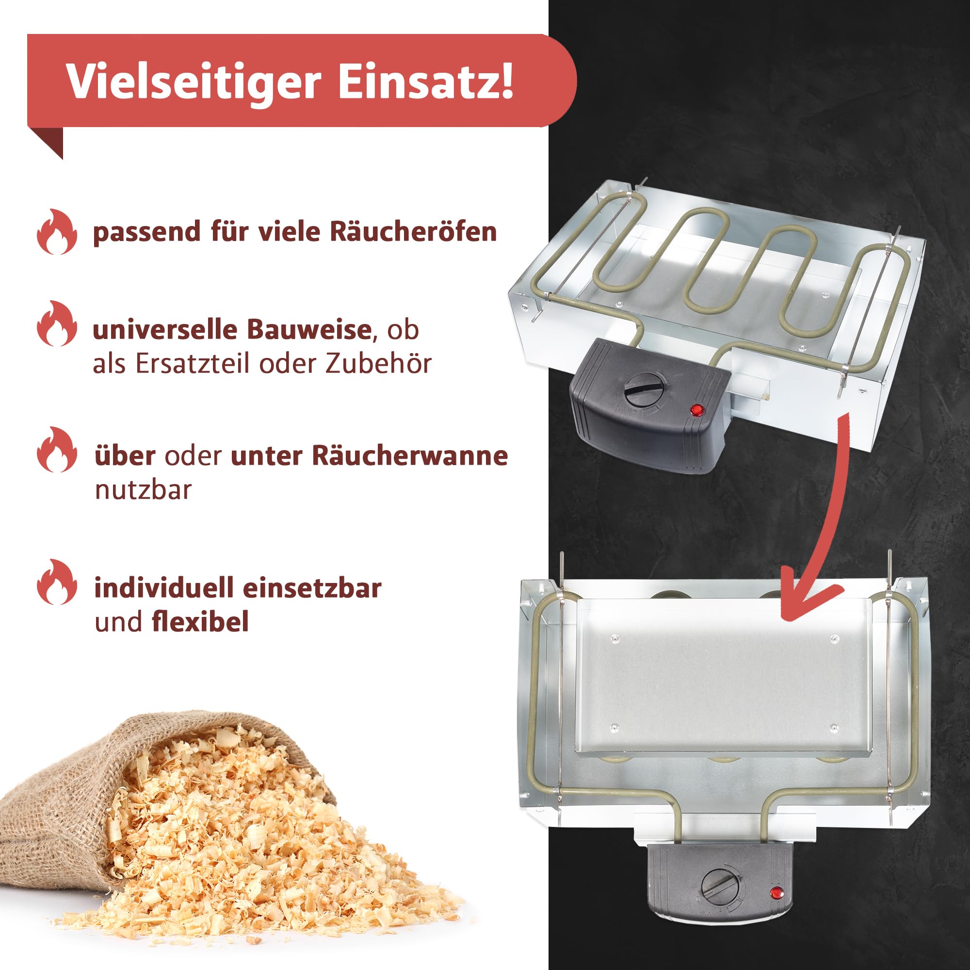Fumoir LEMODO 80x39.5x27.5cm Fumage Chaud Froid Thermomètre Accessoires
