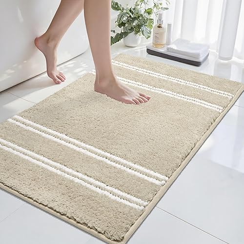 Miniatura 11 de Alfombras de baño antideslizantes lavables de 24 x 17 pulgadas, ultra suaves, súper absorbentes, alfombras de baño para suelo de baño, alfombra de