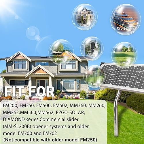 Miniatura 4 de Kit de panel solar de 10 vatios compatible con abridores automáticos Mighty Mule de reemplazo # FM123