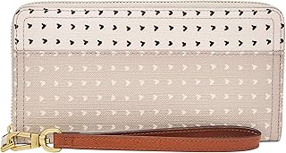 Women's Logan Leather RFID-Blocking Zip Around Clutch Wallet with Wristlet Strap